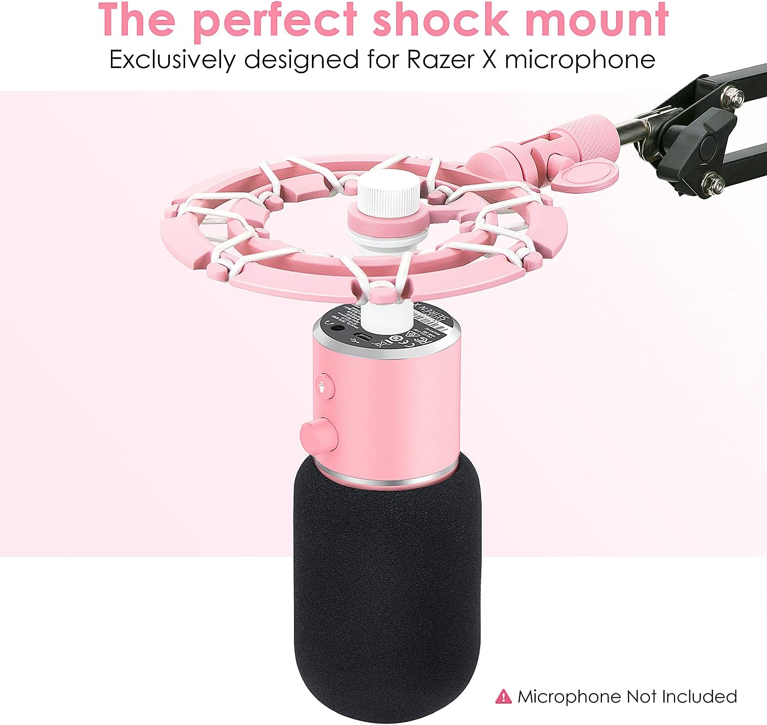 MONTURA ANTIVIBRACIÓN Y FILTRO POP ROSA PARA MICRÓFONO RAZER SEIREN X YOUSHARES - 2