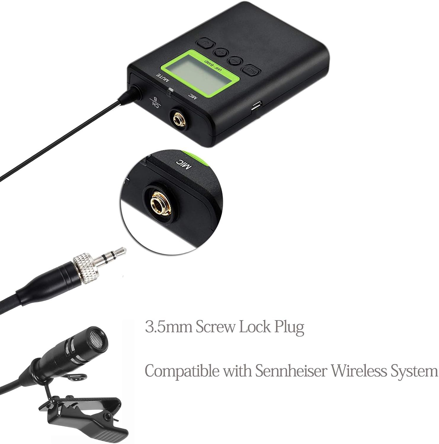 MICRÓFONO LAVALIER SUJEETEC SJ-B02 CONDENSADOR UNIDIRECCIONAL CON CONECTOR 3.5MM PARA SENNHEISER - 2
