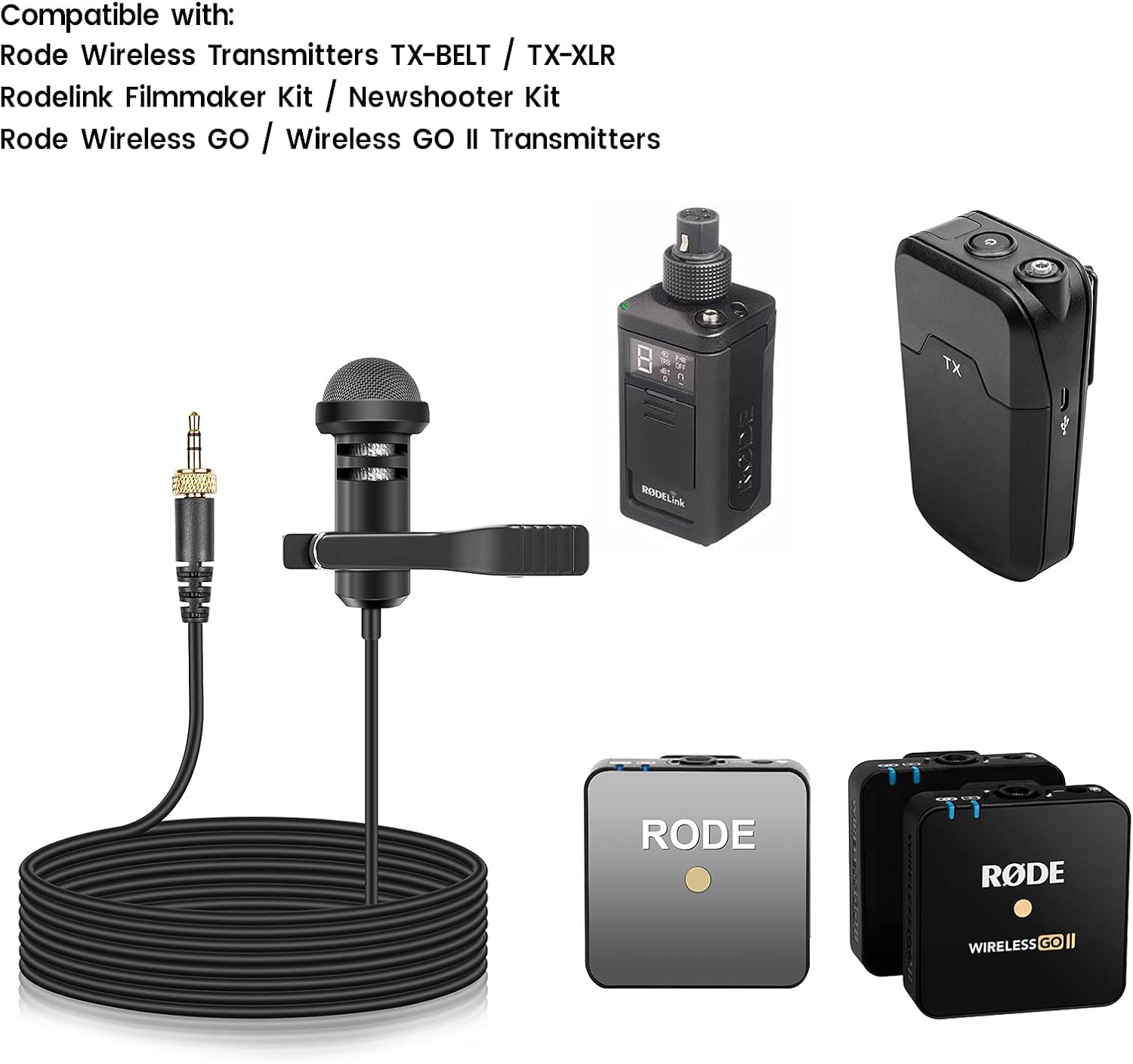 MICRÓFONO LAVALIER 2-PACK PARA RODE WIRELESS PRO GO 2 GO 3 - 2