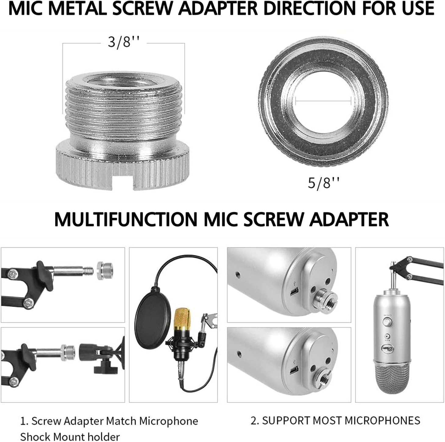 SOPORTE DE MICRÓFONO LULING ARTS PARA BLUE YETI CON BRAZO ARTICULADO Y FILTRO ANTI-POP DOBLE - 4