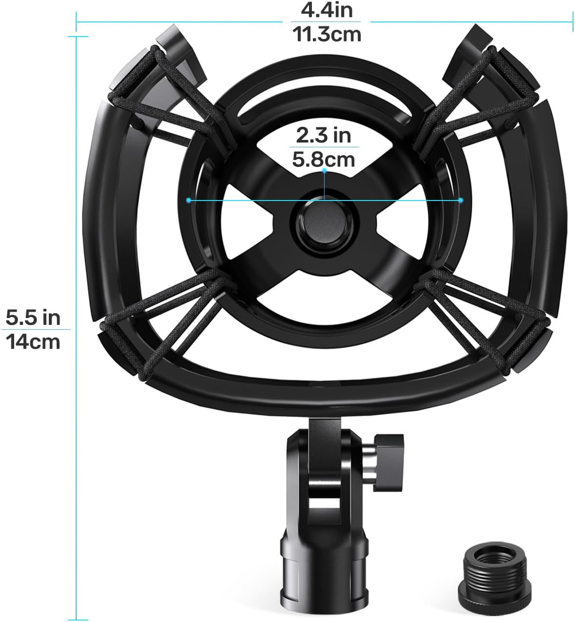 SOPORTE ANTIVIBRACIÓN PARA MICRÓFONO ETOUR SOLOCAST CON ADAPTADOR DE TORNILLO - 5