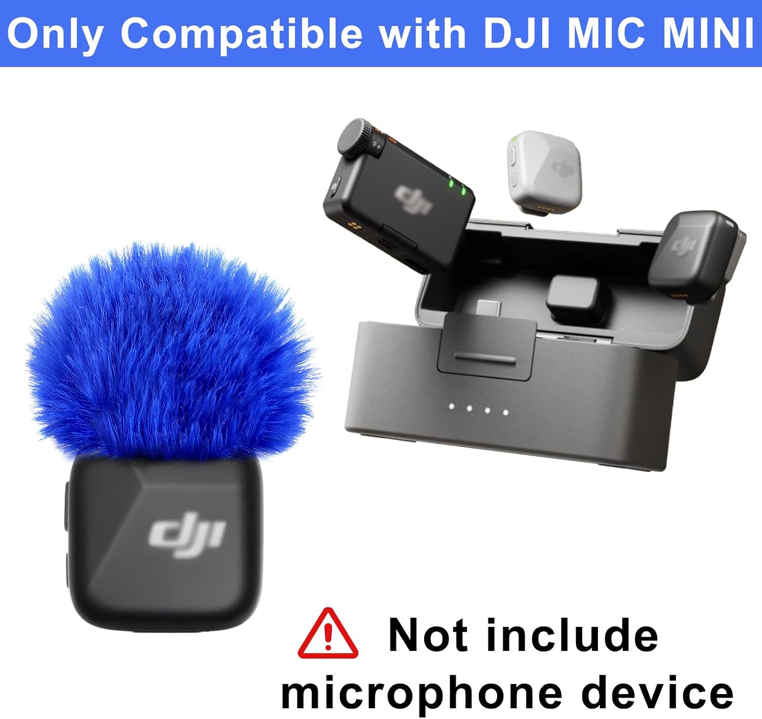 CUBIERTA ANTIVIENTO PARA MICRÓFONO DJI MIC MINI HANGCHENG 2 UNIDADES AZUL - 3