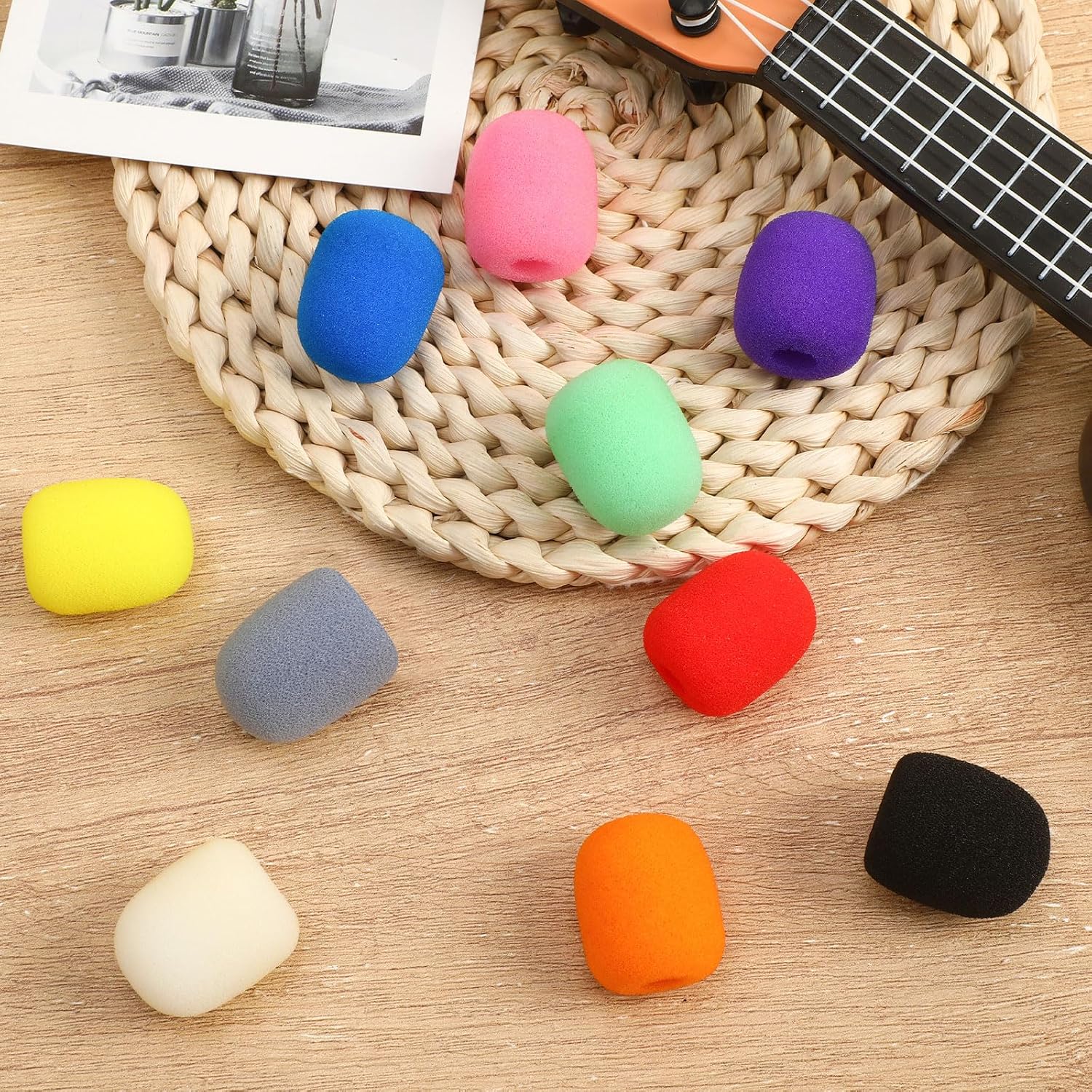 CUBIERTAS DE ESPUMA PARA MICRÓFONO AUGSHY 20 UNIDADES COLORES SURTIDOS PARA MICRÓFONOS DE SOLAPA Y HEADSET - 3
