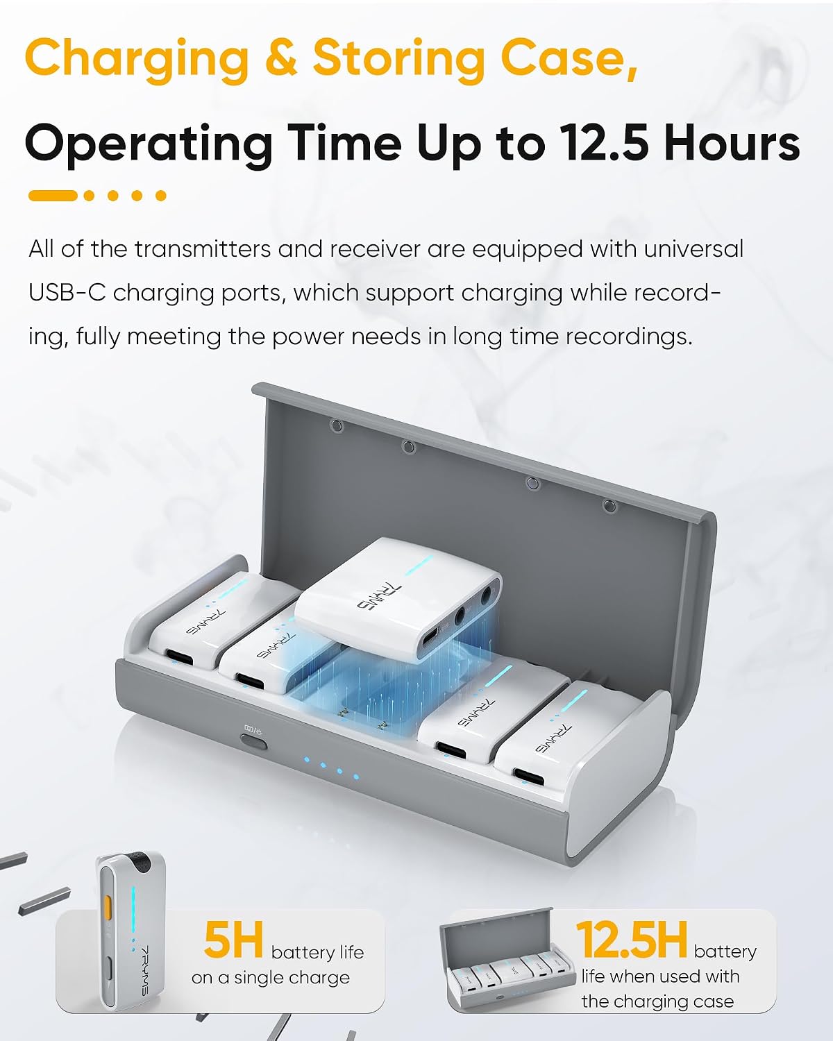MICRÓFONO LAVALIER INALÁMBRICO 4 CANALES 7RYMS IRAY DW40 PARA IPHONE Y ANDROID - 4
