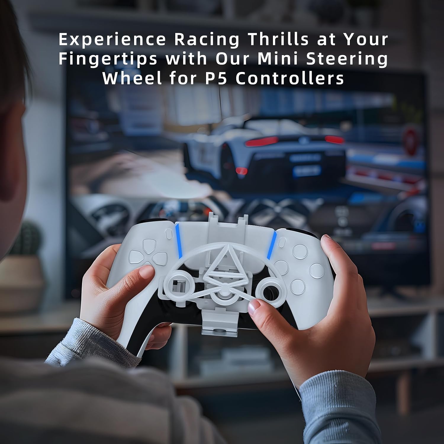 VOLANTE MINI RACING TXW PARA CONTROL PS5 BLANCO - 2