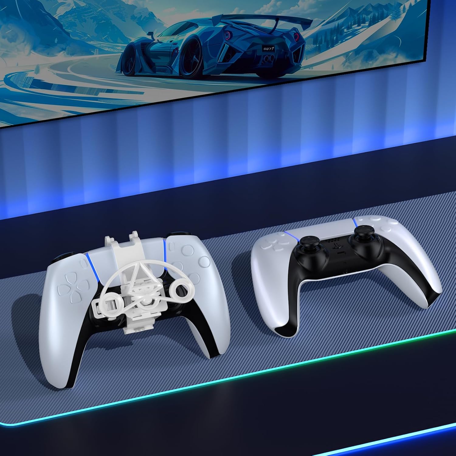 VOLANTE MINI RACING TXW PARA CONTROL PS5 BLANCO - 3
