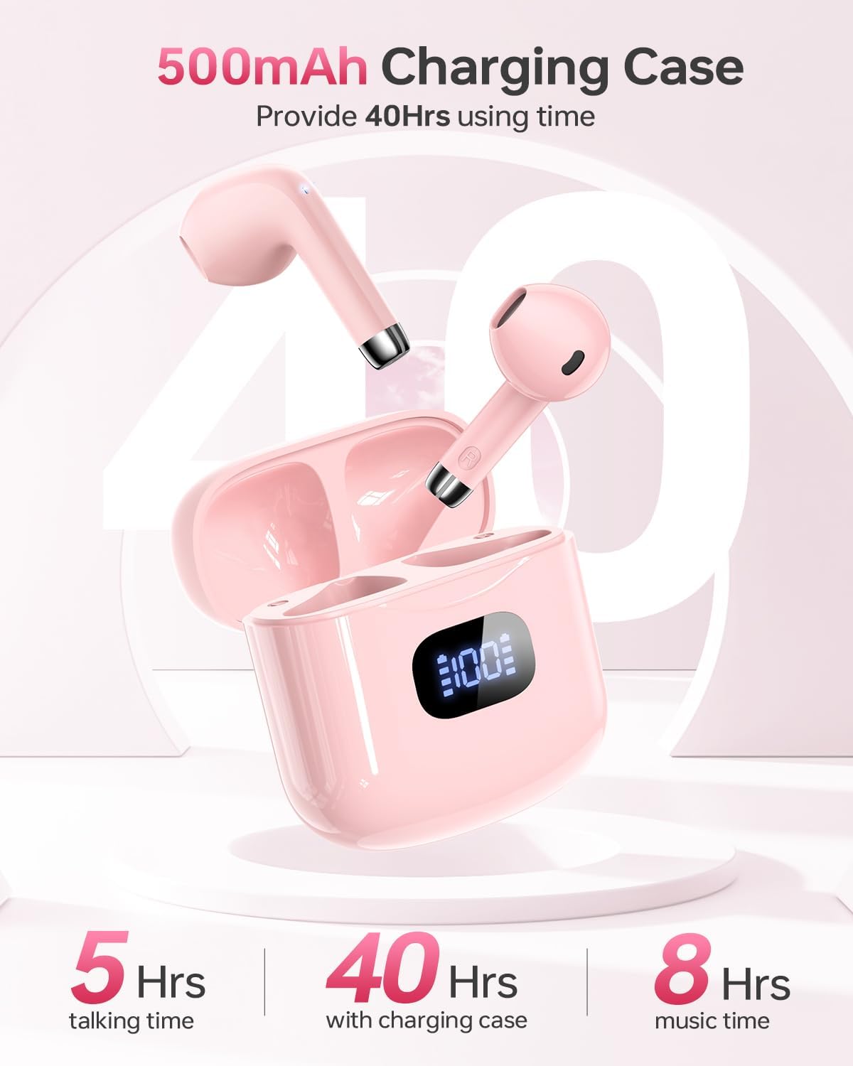 AUDÍFONOS INALÁMBRICOS KTGEE T08 BLUETOOTH 5.3 TRUE WIRELESS 40 HORAS - 5