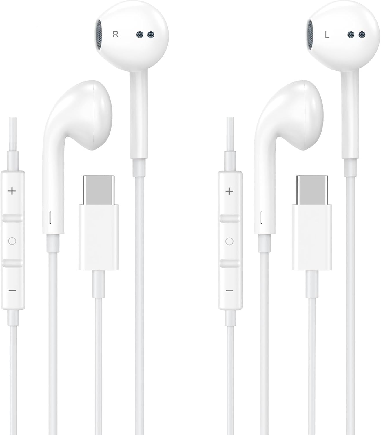 AUDÍFONOS USB C CREHAO PARA IPHONE 15 Y OTROS DISPOSITIVOS, 2 UNIDADES - 1