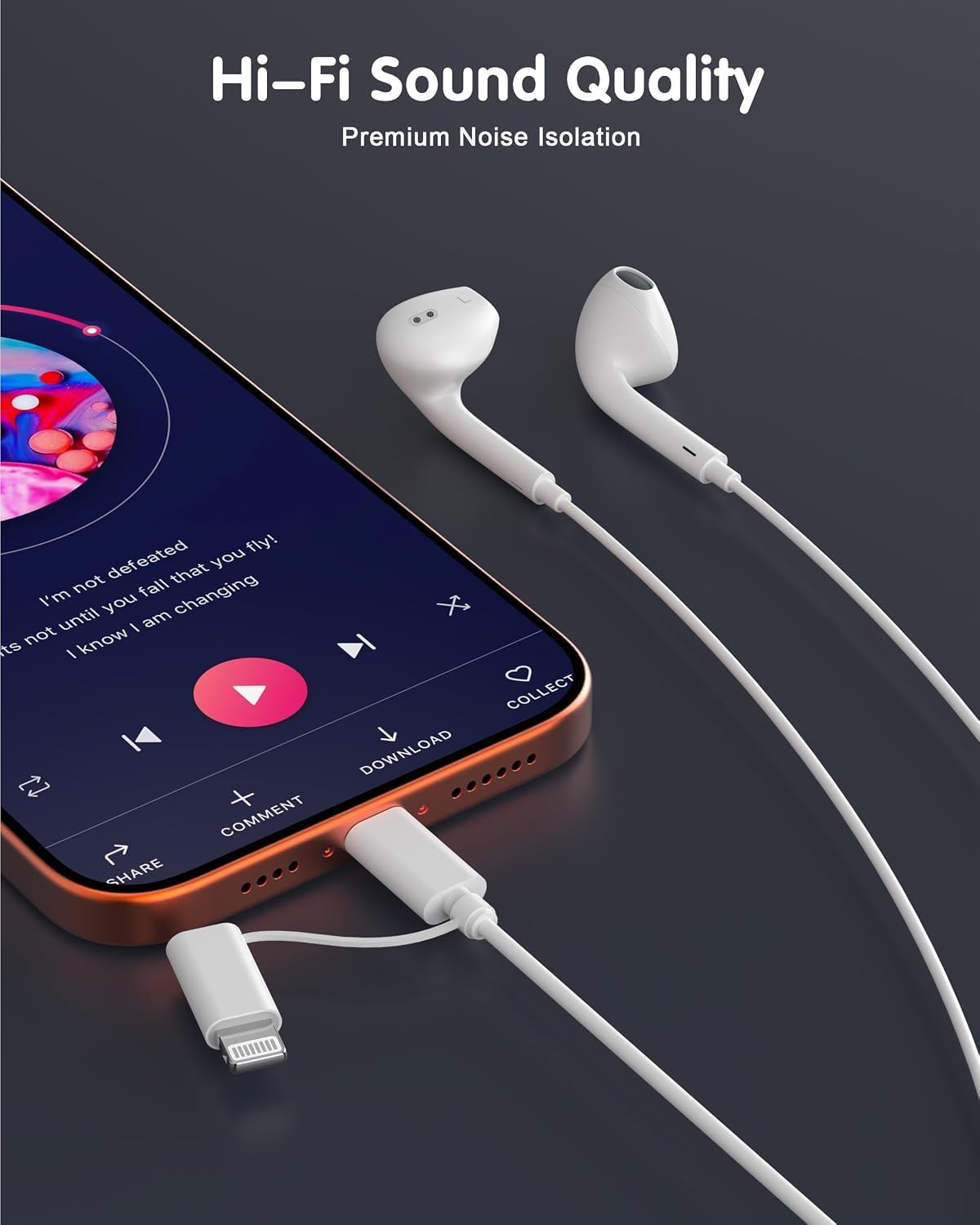 AUDÍFONOS CON CABLE 2 EN 1 CREHAO PARA IPHONE Y USB-C - 2