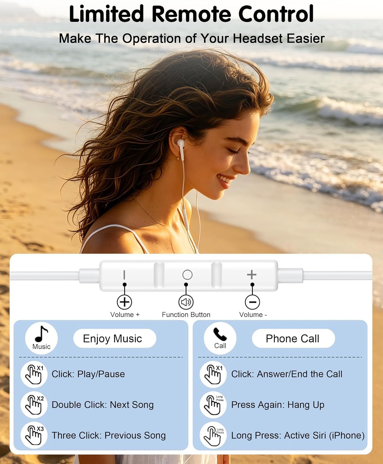 AUDÍFONOS CON CABLE 2 EN 1 CREHAO PARA IPHONE Y USB-C - 3