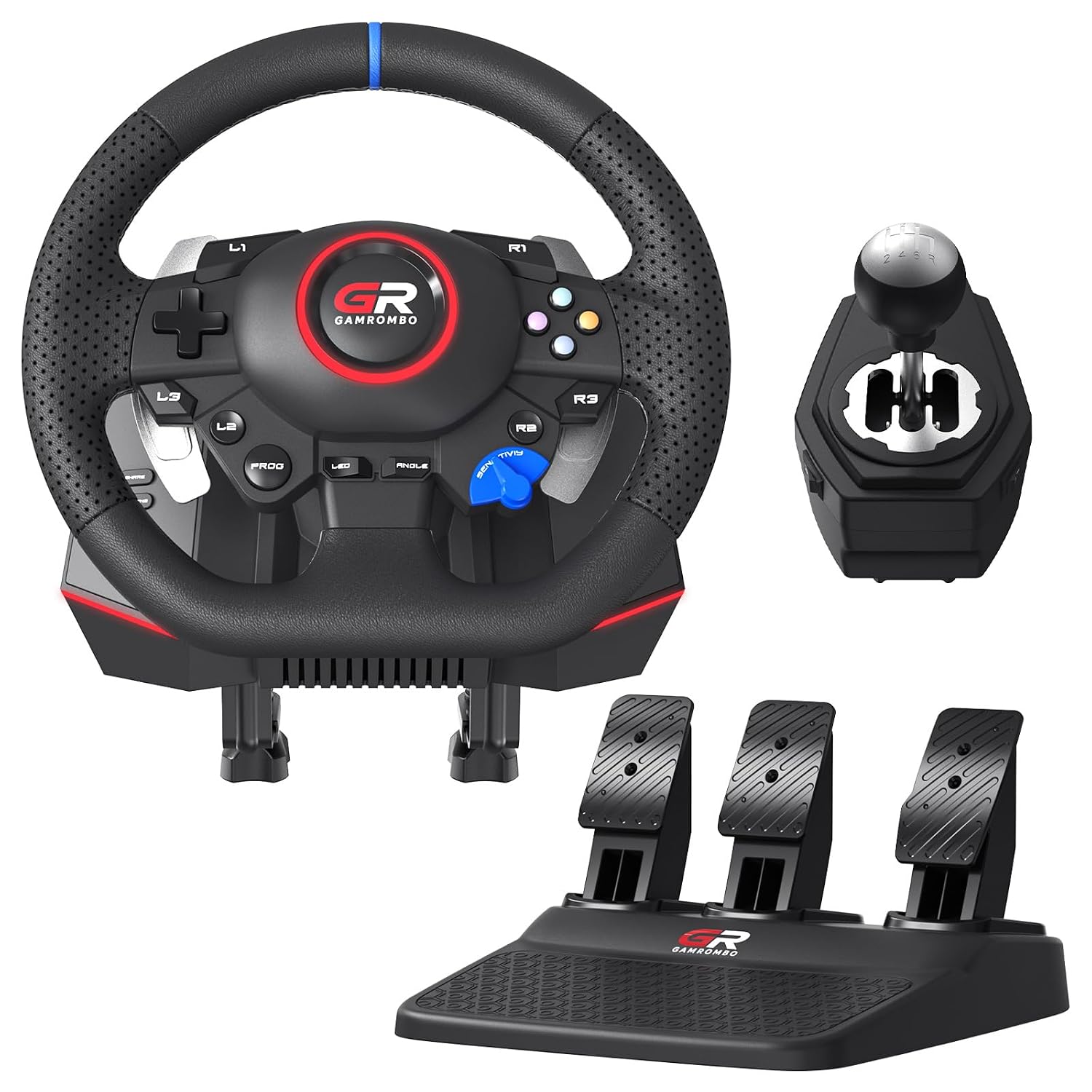 VOLANTE GAMROMBO RACING 11 PULGADAS PARA PS5/PS4/PC - 1