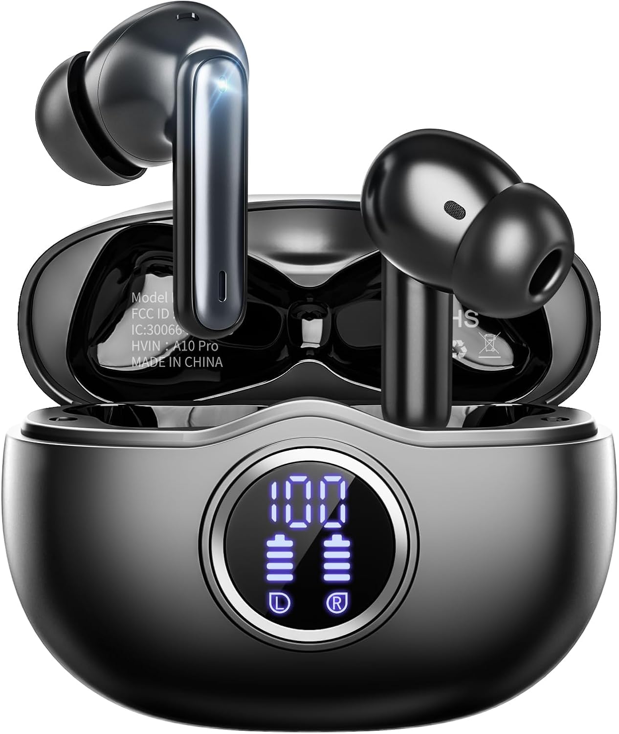 AUDÍFONOS INALÁMBRICOS FHUMSH A10 BLUETOOTH 6.0 TRUE WIRELESS NEGRO - 1