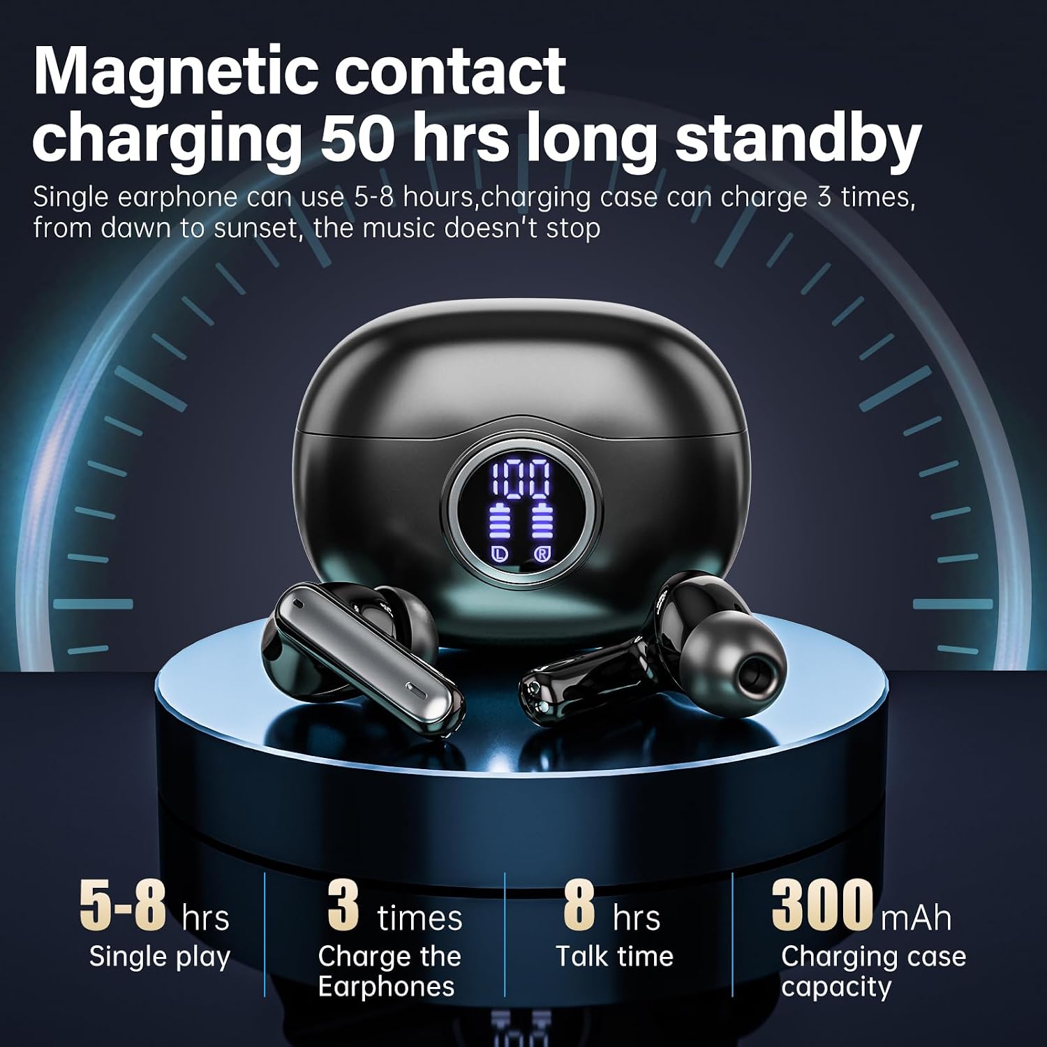AUDÍFONOS INALÁMBRICOS FHUMSH A10 BLUETOOTH 6.0 TRUE WIRELESS NEGRO - 3