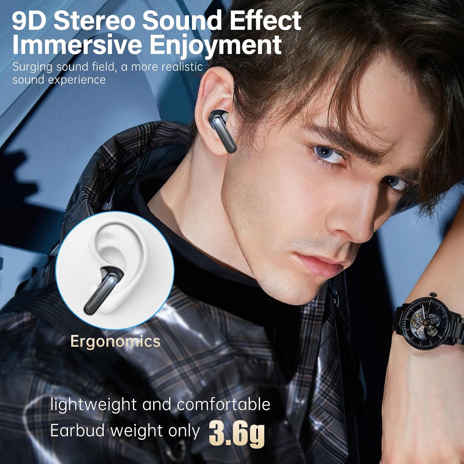 AUDÍFONOS INALÁMBRICOS FHUMSH A10 BLUETOOTH 6.0 TRUE WIRELESS NEGRO - 5