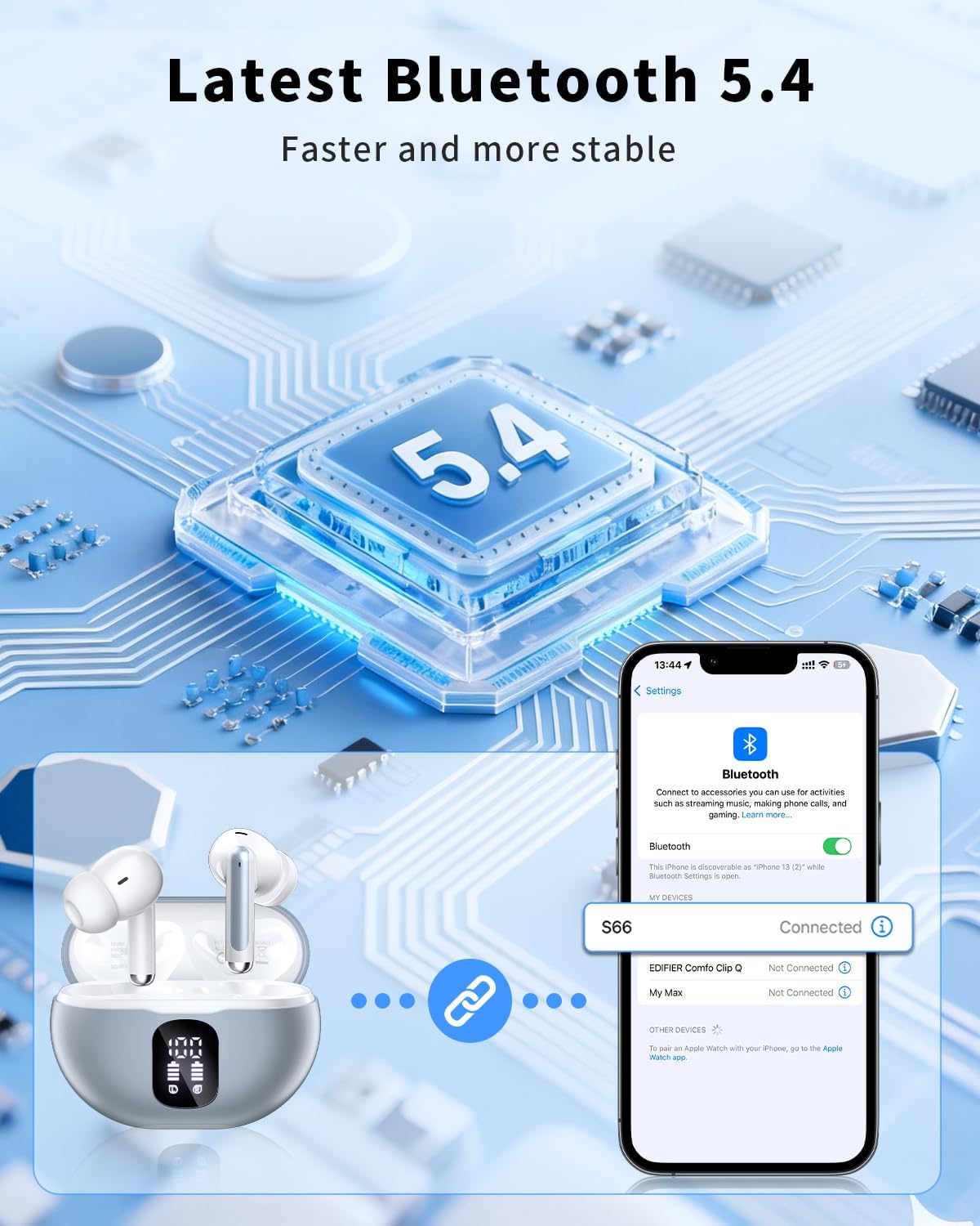 AUDÍFONOS INALÁMBRICOS XIAOWTEK 2026 BLUETOOTH 5.4 CON MICRÓFONO Y CANCELACIÓN DE RUIDO GRIS - 5