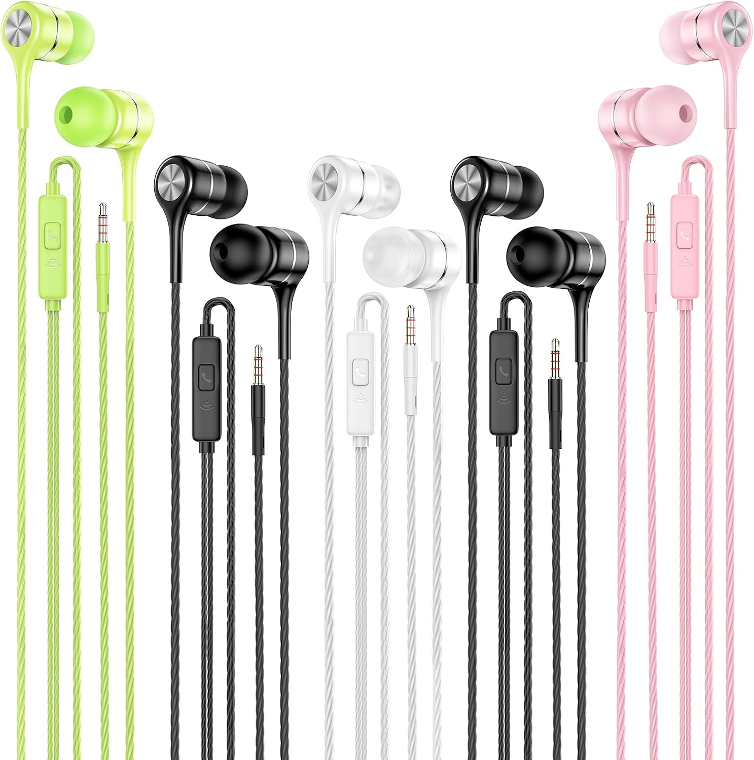 AUDÍFONOS IN-EAR LWZCAM CON CABLE Y MICRÓFONO CON CONECTOR 3.5MM 5 UNIDADES - 1