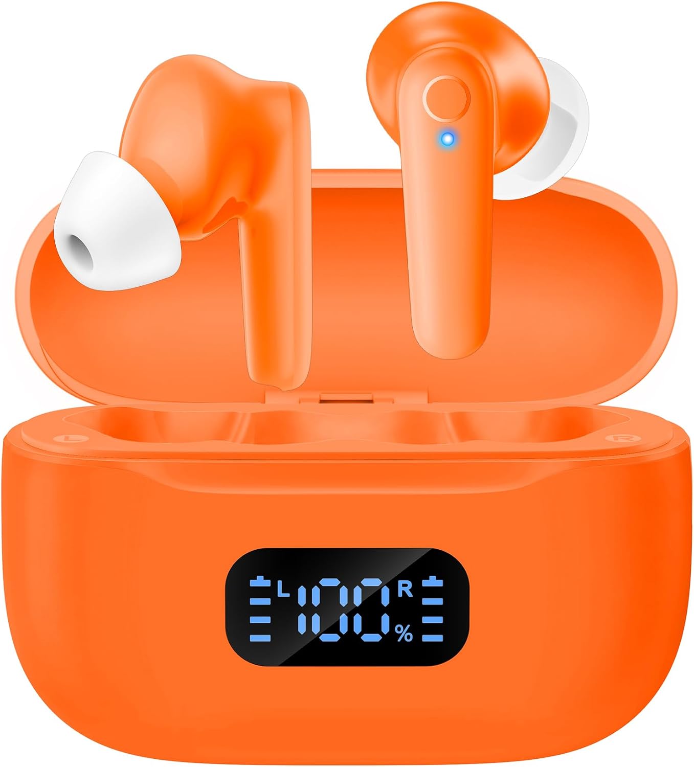 AUDÍFONOS INALÁMBRICOS MOZOTER N9I BLUETOOTH 5.4 TRUE WIRELESS NARANJA - 1