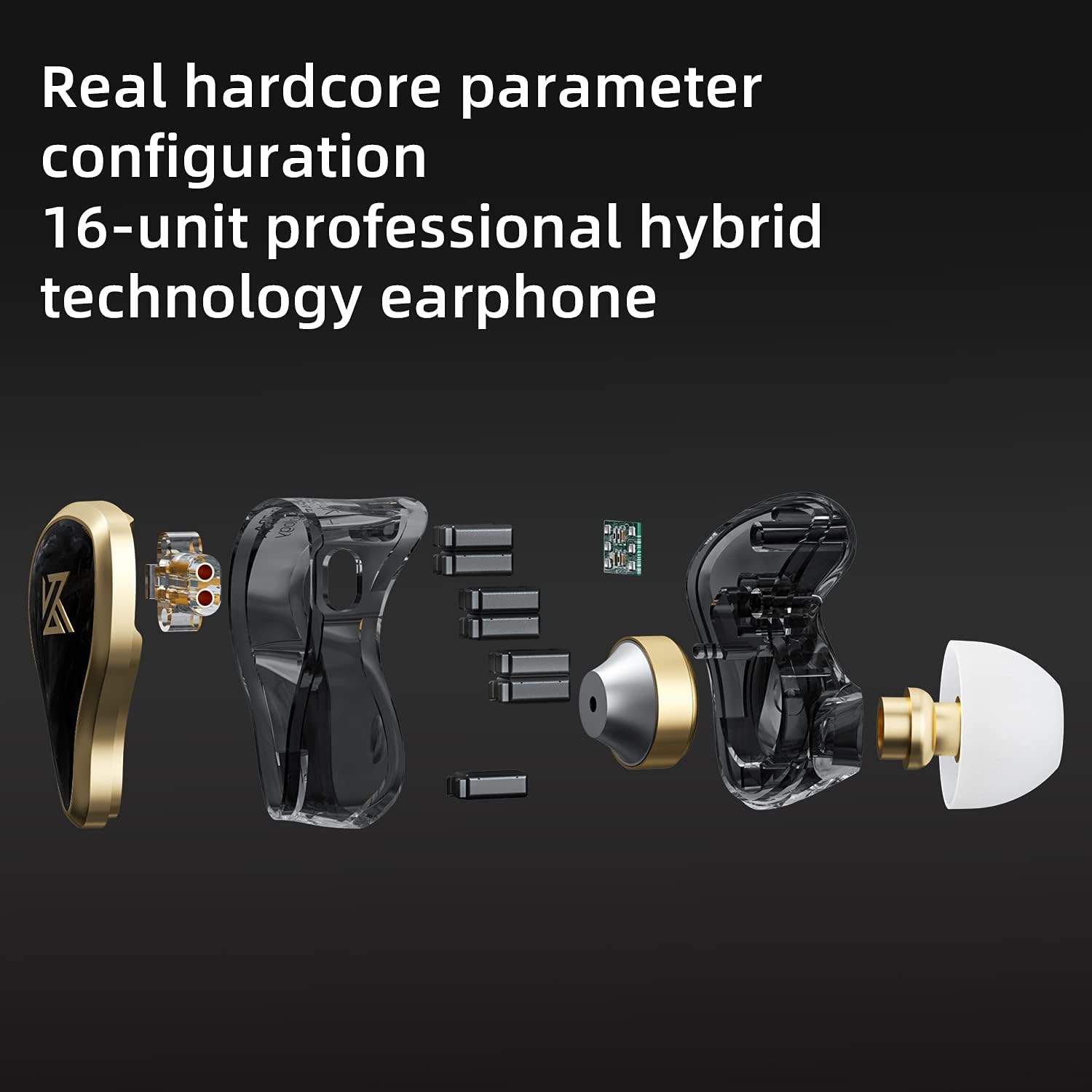 AUDÍFONOS IN-EAR KZ ZAS 7BA+1DD CON MICRÓFONO Y CONECTOR 3.5MM - 3
