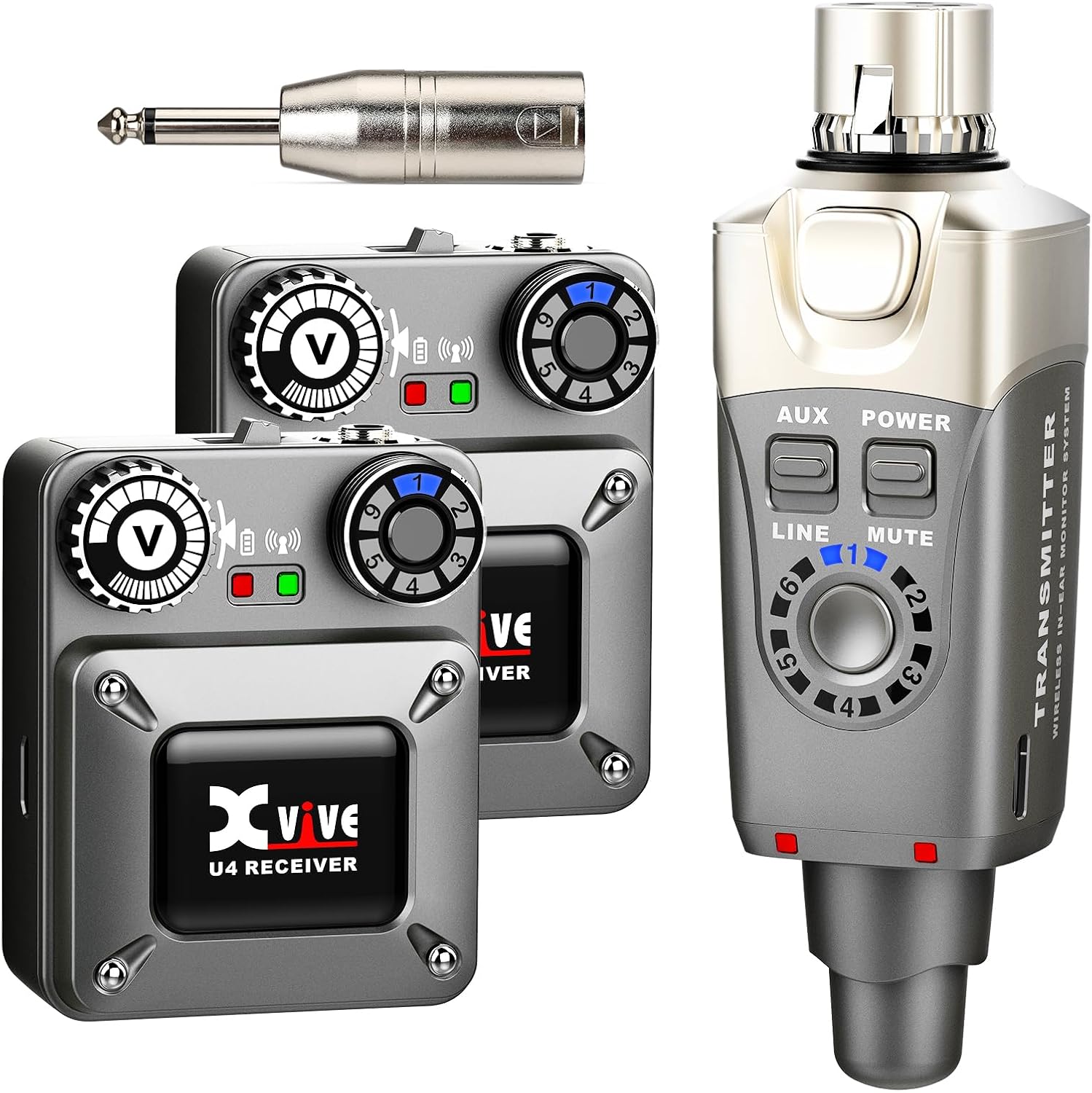 SISTEMA DE MONITOREO IN-EAR INALÁMBRICO XVIVE U4R2 CON 1 TRANSMISOR Y 2 RECEPTORES - 1