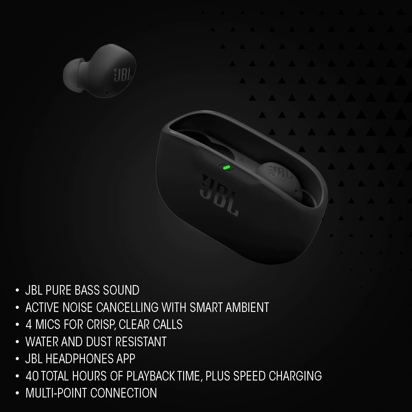 AUDÍFONOS JBL VIBE BUDS 2 TRUE WIRELESS CON CANCELACIÓN DE RUIDO NEGRO - 4