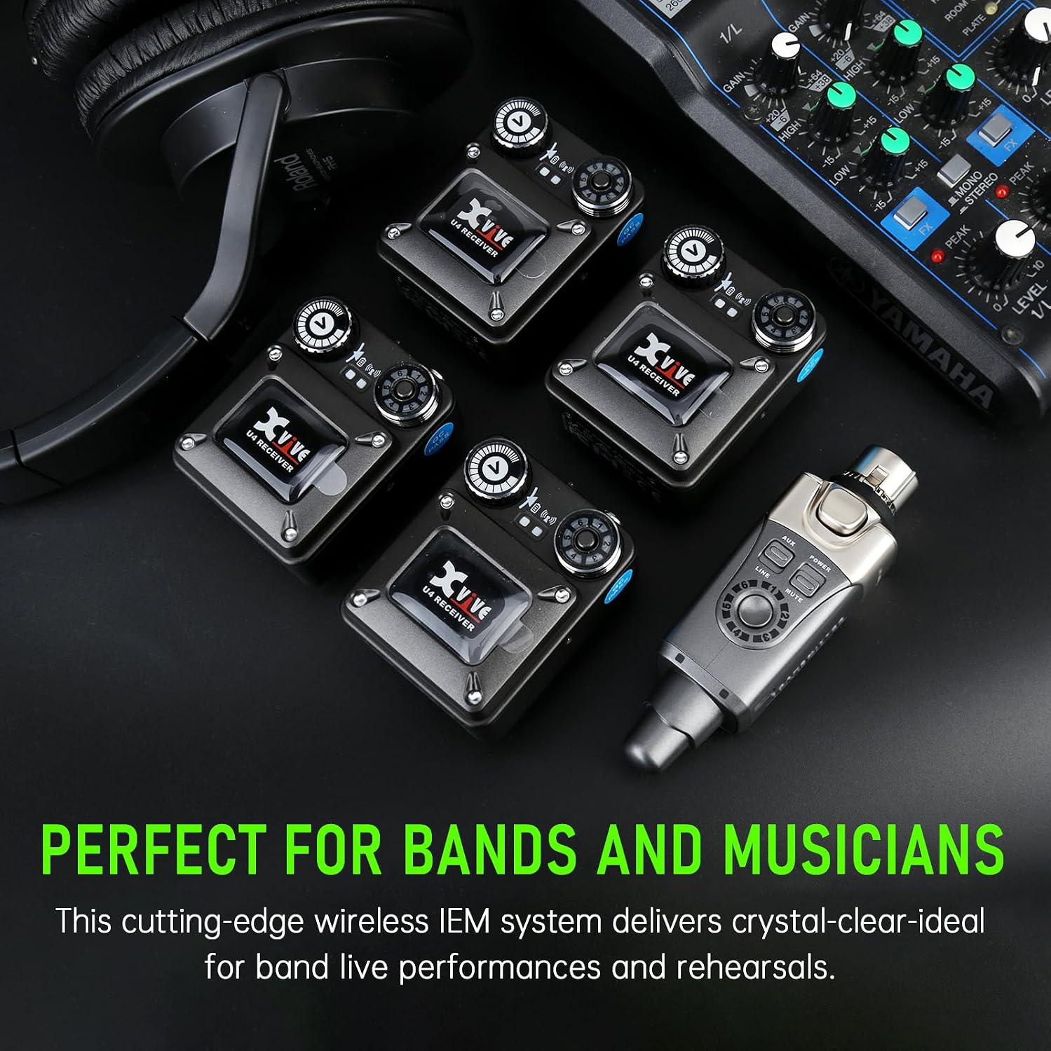 SISTEMA DE MONITOREO IN-EAR INALÁMBRICO XVIVE U4R4 CON 1 TRANSMISOR Y 4 RECEPTORES - 3