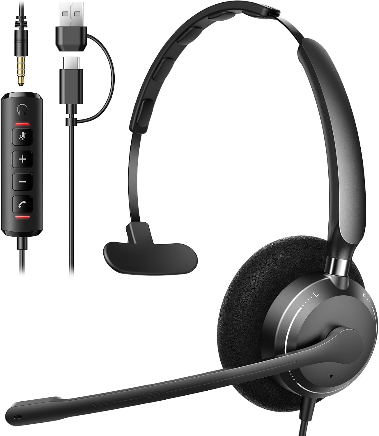 HEADSET PARA LLAMADAS CON MICRÓFONO ACPANORE SINGLE EAR PARA PC - 1