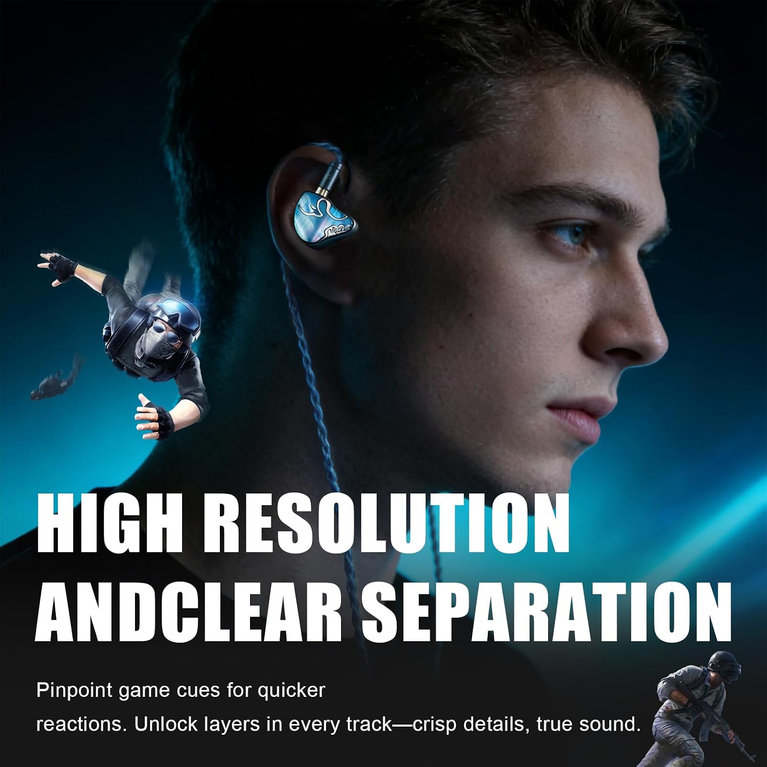 AUDÍFONOS GAMING IN-EAR HIFIGO JUZEAR DEFIANT GAMEFIDELITY EDITION AZUL - 5