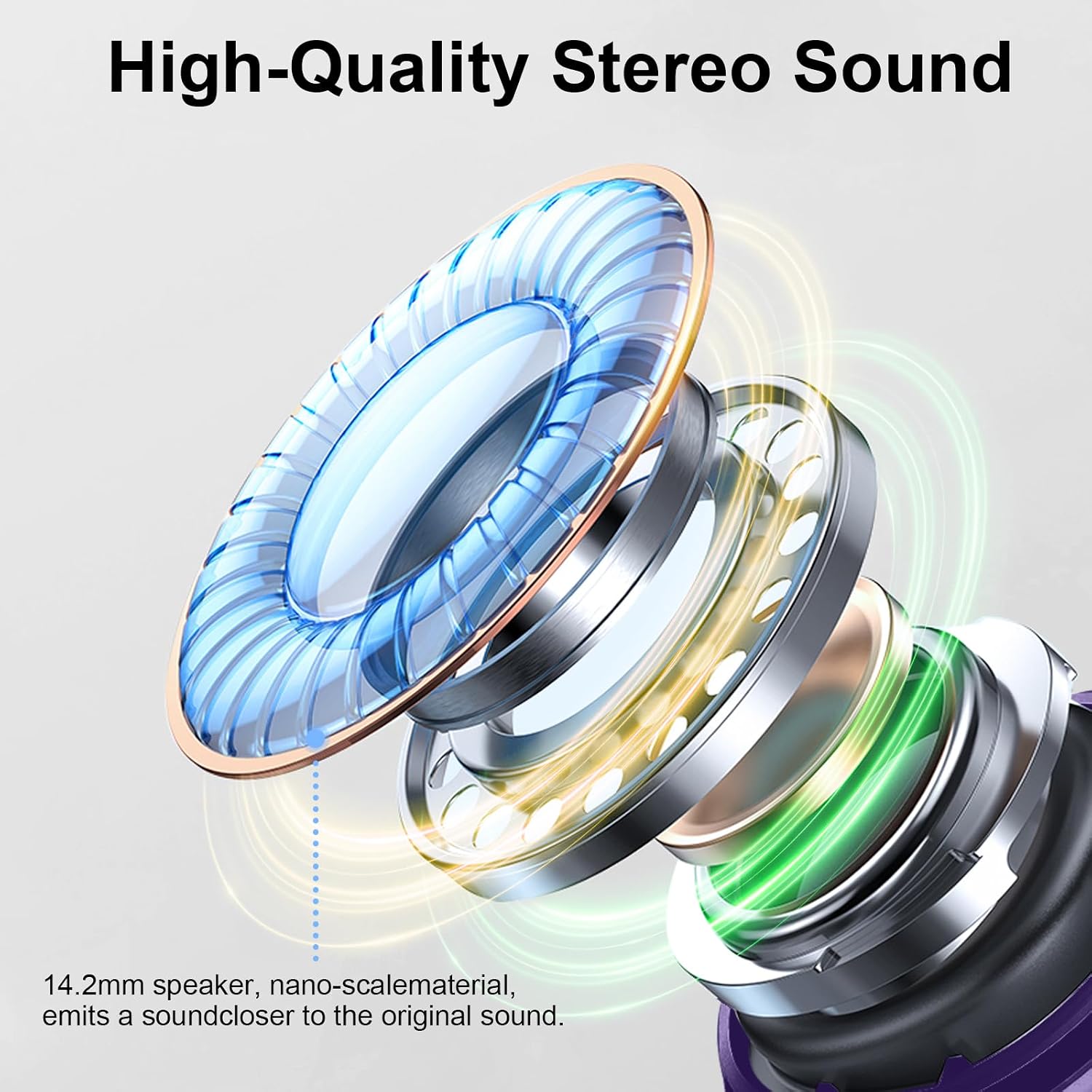 AUDÍFONOS INALÁMBRICOS BLUETOOTH 5.4 RINSMOLA G21PRO MORADO - 3