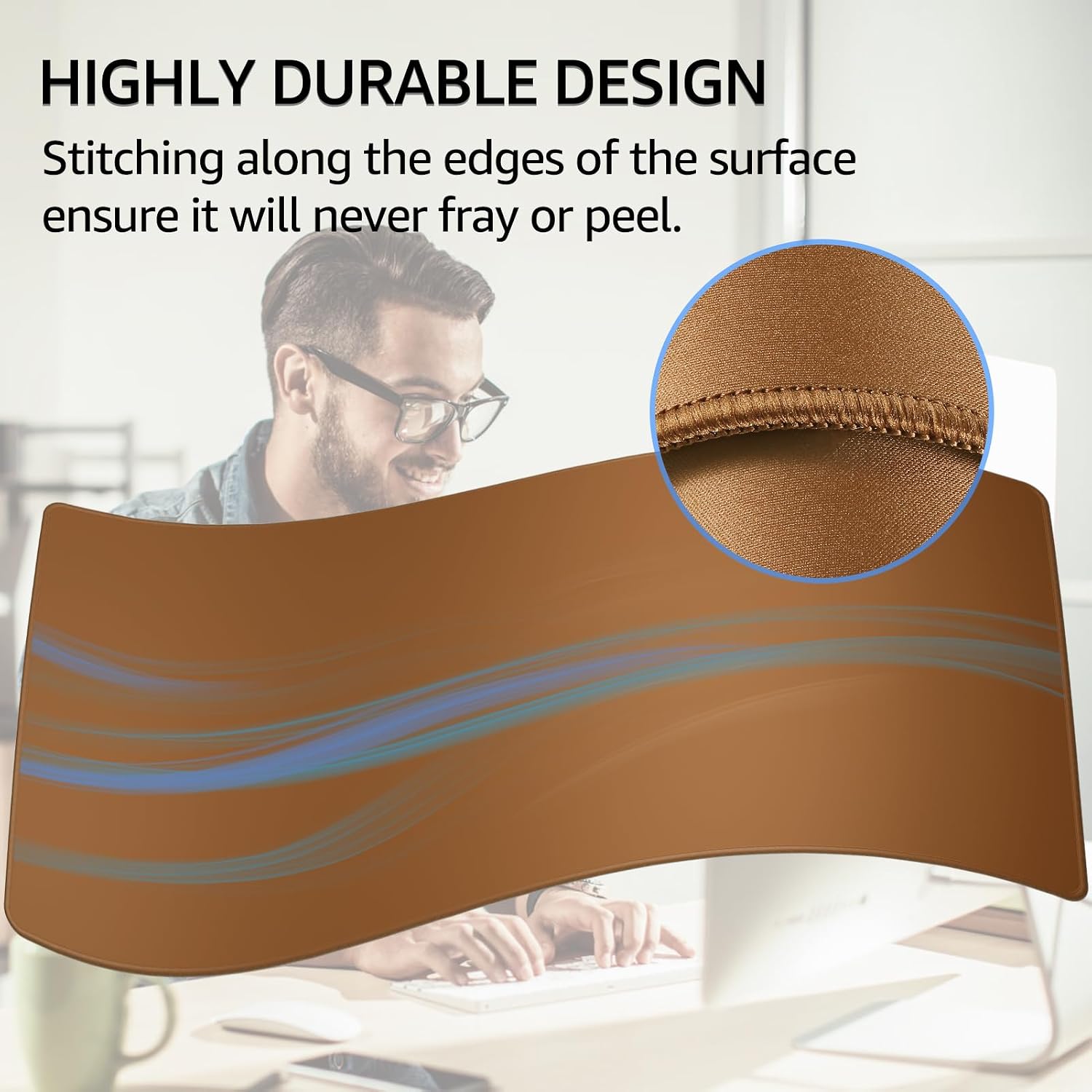 MOUSE PAD GRANDE KTRIO XXL 80 X 40 CM CAFÉ - 3