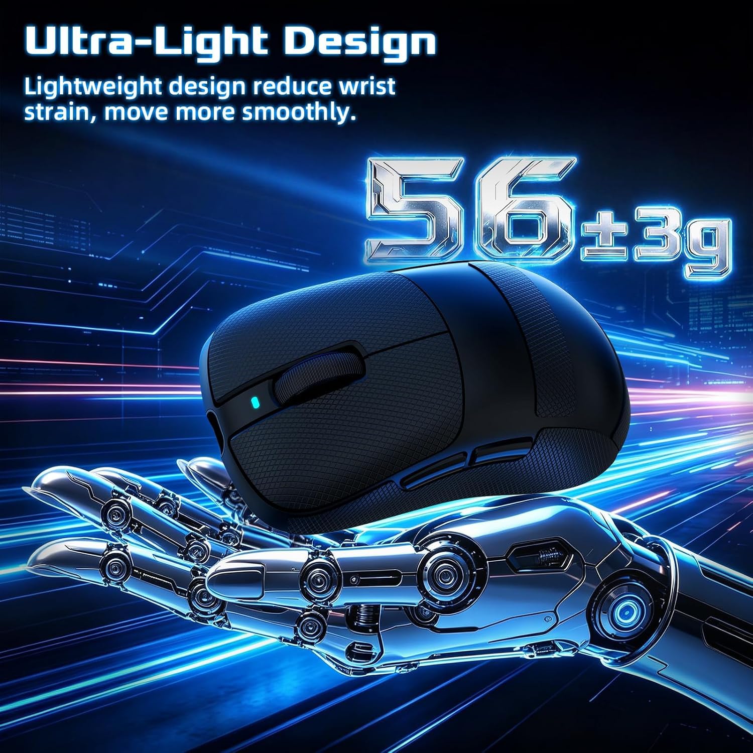 MOUSE INALÁMBRICO PARA GAMING MAMBASNAKE ATTACK SHARK V2 AIR 8K 52G NEGRO - 5