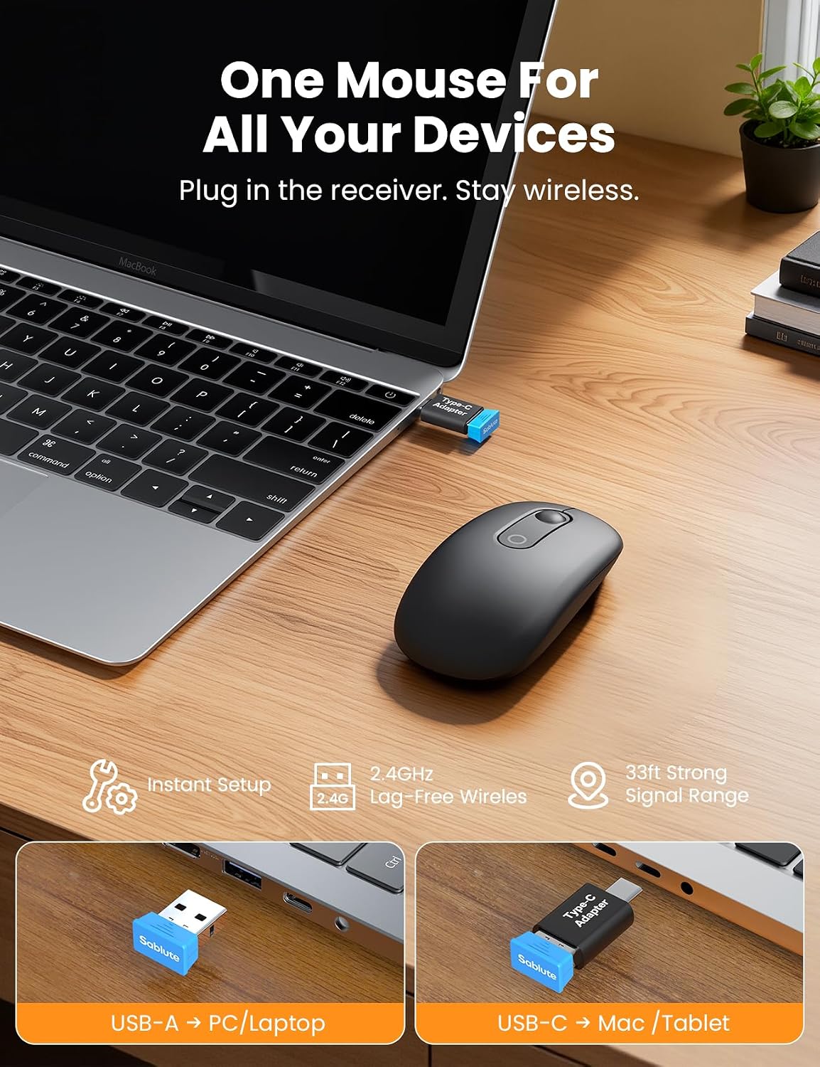 MOUSE INALÁMBRICO SABLUTE M41 PARA LAPTOP CON CLIC SILENCIOSO - 2