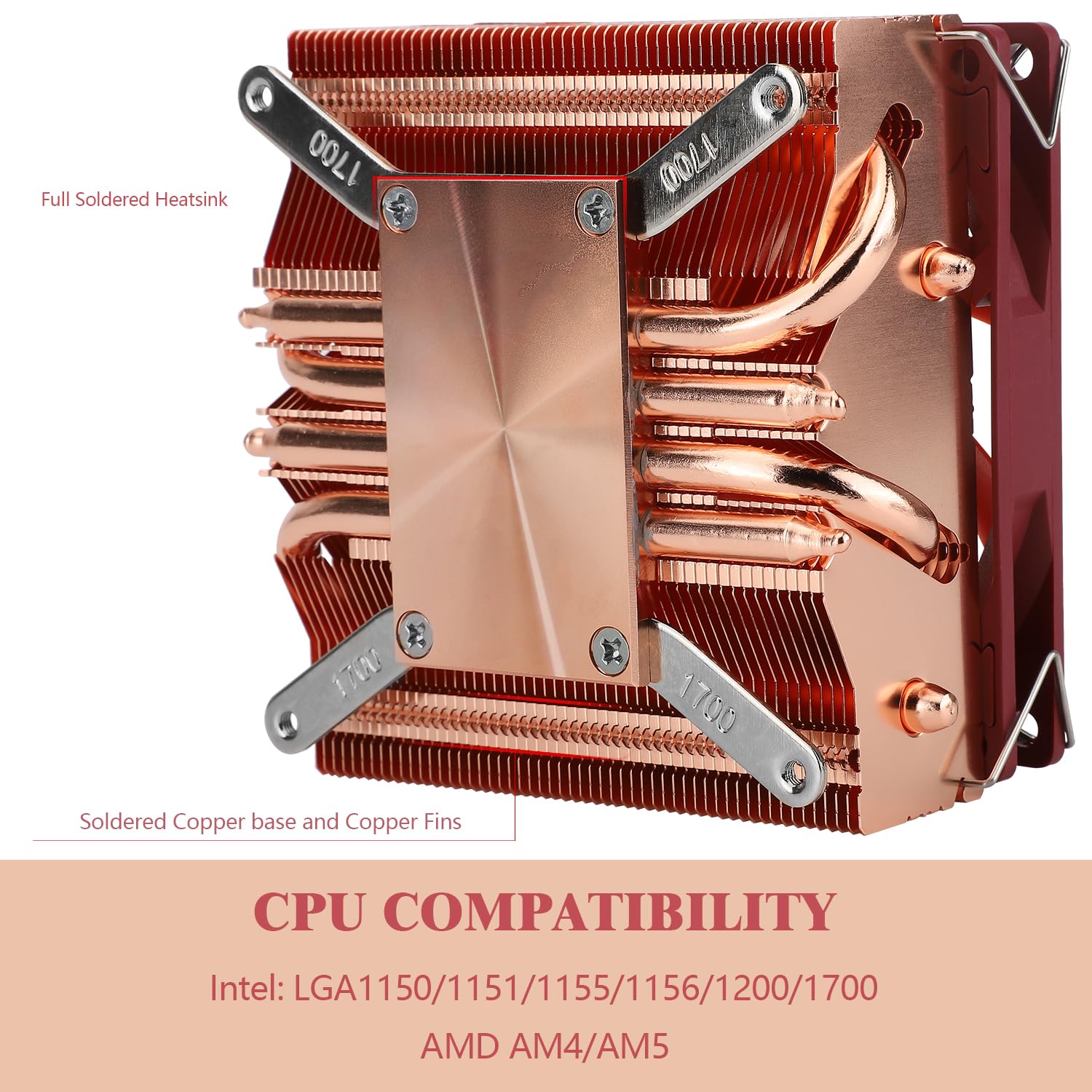 ENFRIADOR CPU THERMALRIGHT AXP90 X53 PERFIL BAJO CON VENTILADOR PWM 92MM COBRE PURO - 4