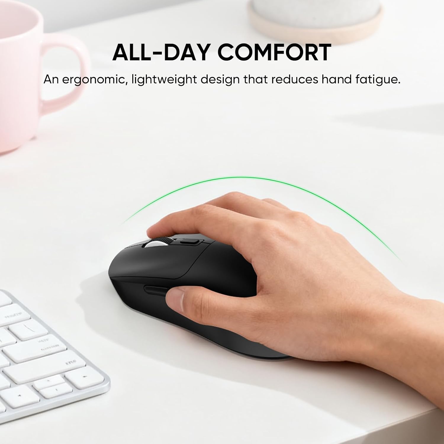 MOUSE GAMER INALÁMBRICO MELOGAGA WIRELESS BLUETOOTH/2.4G/USB-C 8 DPI NEGRO - 4