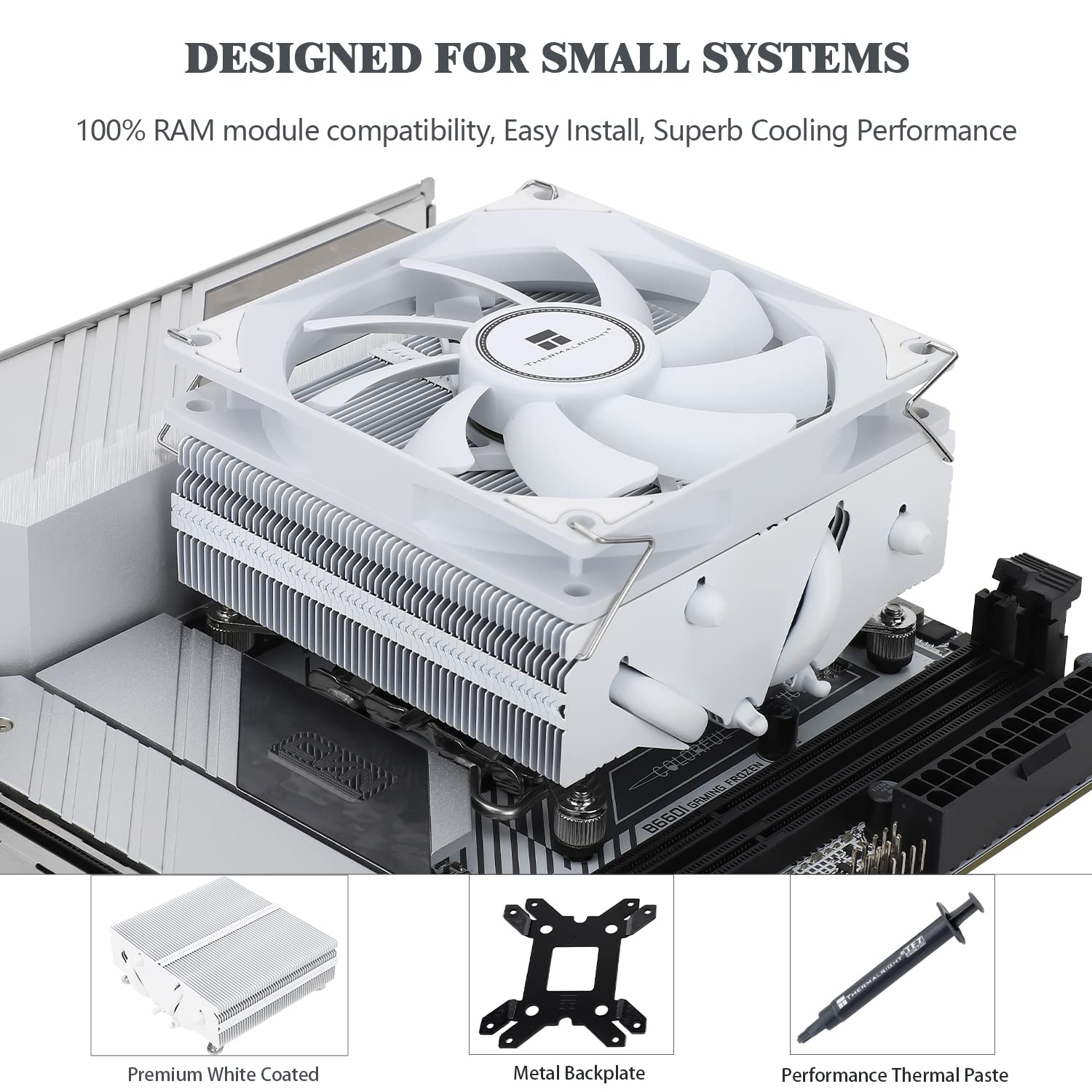 ENFRIADOR DE CPU THERMALRIGHT AXP90-X53 BLANCO BAJO PERFIL 53MM - 4