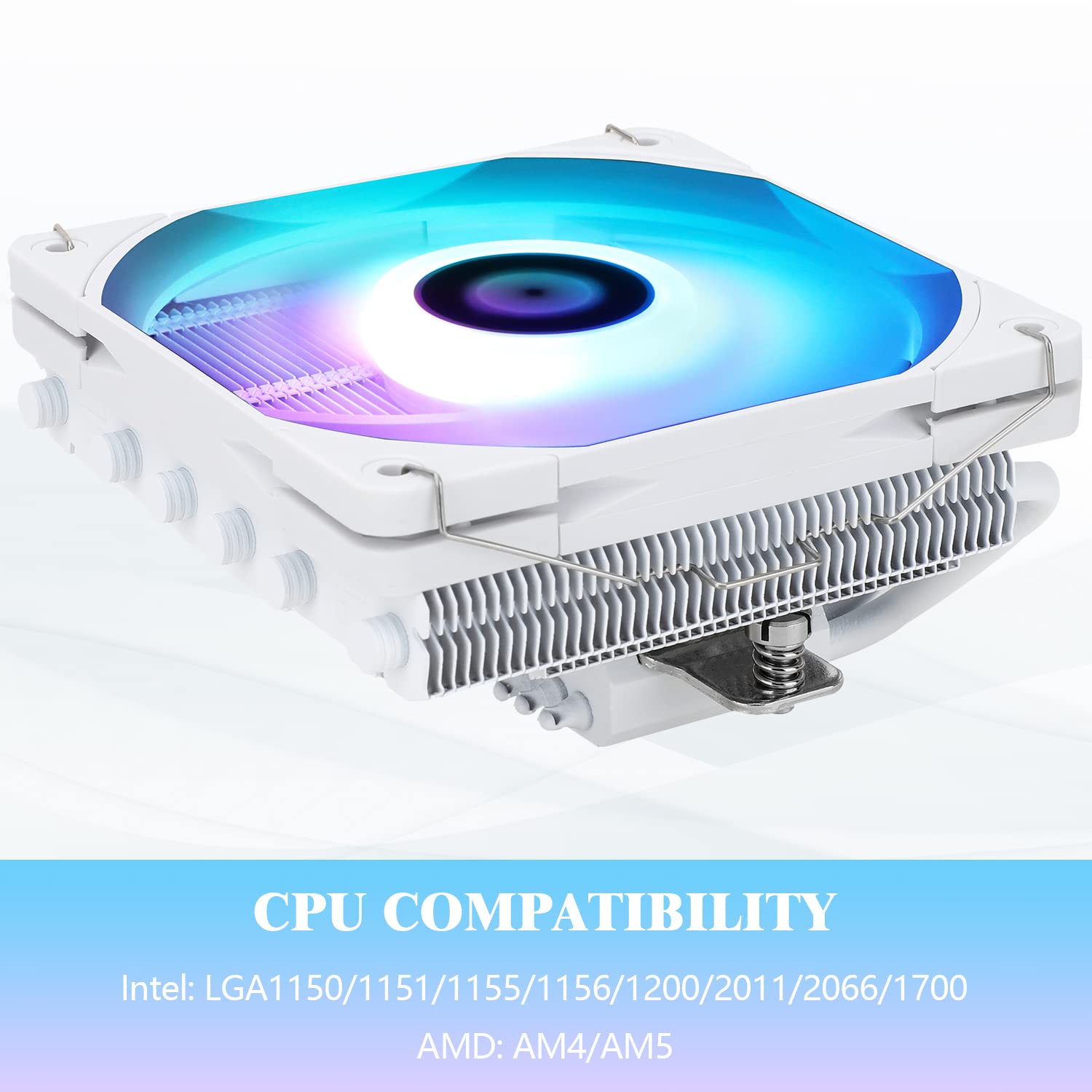 ENFRIADOR DE CPU THERMALRIGHT AXP120-X67 BLANCO ARGB BAJO PERFIL 67MM CON VENTILADOR PWM 120MM - 3