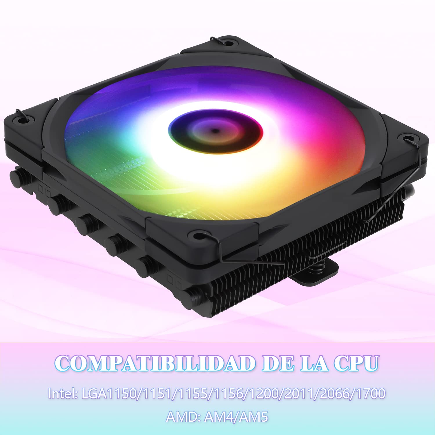 ENFRIADOR DE CPU THERMALRIGHT AXP120-X67 BLACK ARGB BAJO PERFIL 67MM CON VENTILADOR PWM 120MM Y 6 HEAT PIPES - 4