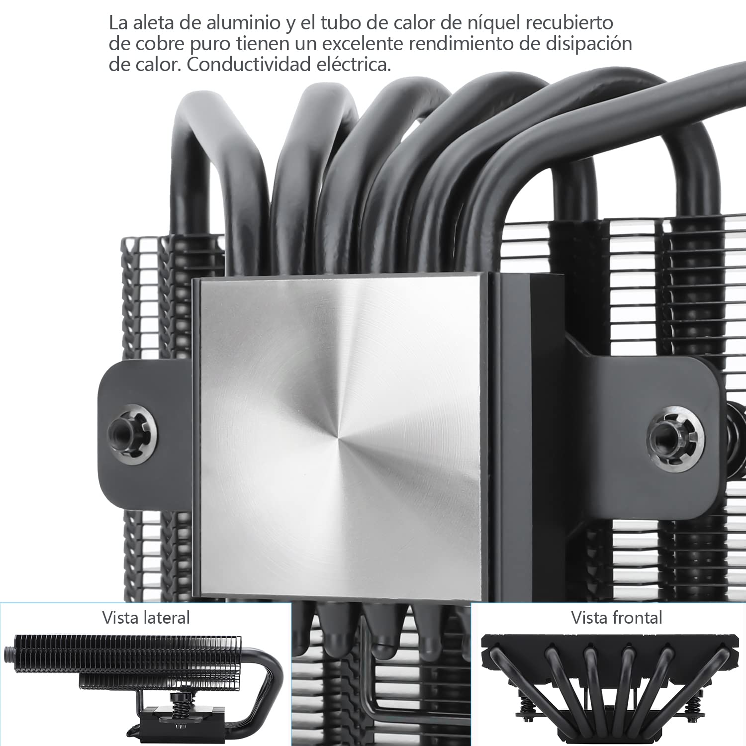 ENFRIADOR DE CPU THERMALRIGHT AXP120-X67 BLACK ARGB BAJO PERFIL 67MM CON VENTILADOR PWM 120MM Y 6 HEAT PIPES - 5