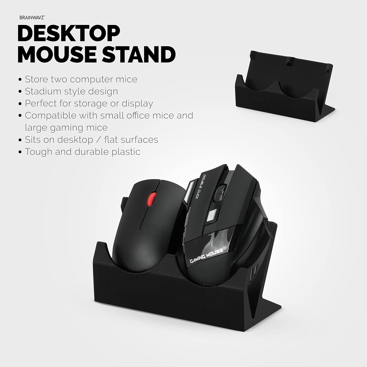 SOPORTE DE ESCRITORIO PARA DOS MOUSES BRAINWAVZ DM01 - 4