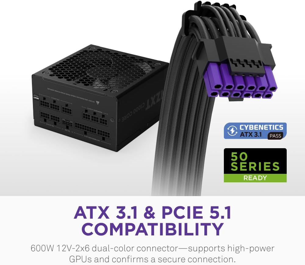 FUENTE DE PODER NZXT C1000 GOLD CORE 1000W ATX 3.1 80+ GOLD - 3