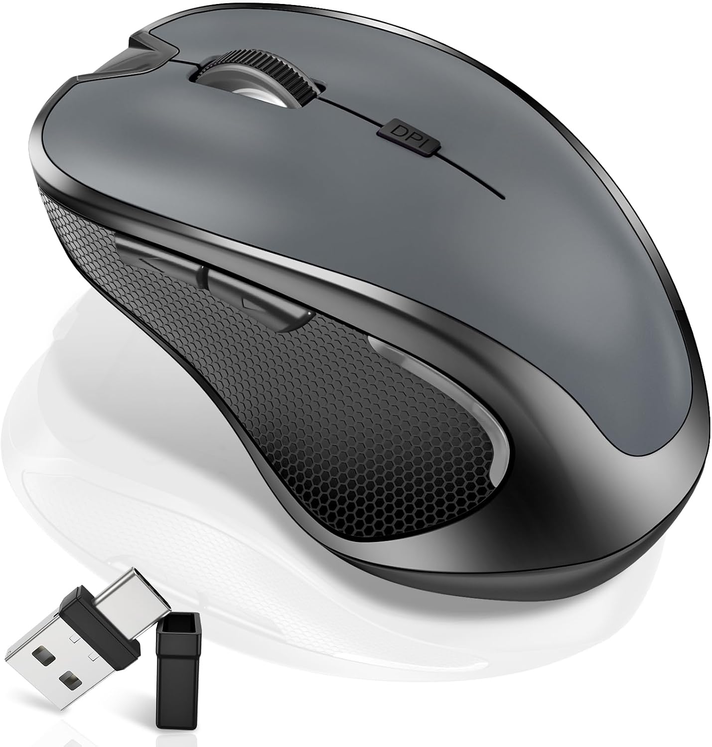 MOUSE BLUETOOTH INALÁMBRICO NORMDECOS PARA MACBOOK CON JIGGLER Y RECEPTOR DUAL USB-A Y USB-C - 1