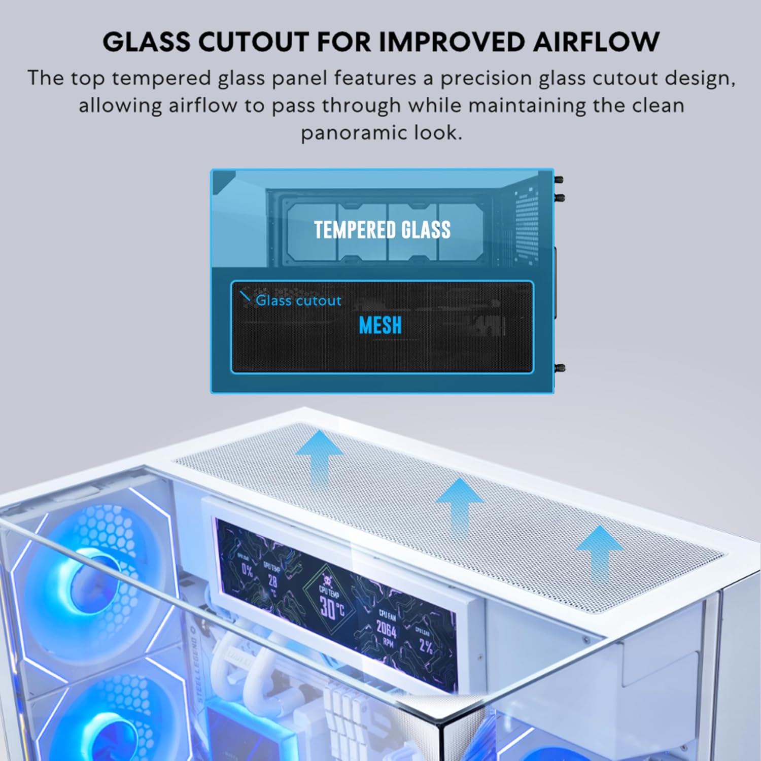 GABINETE PARA PC LIAN LI O11 VISION-M MATX BLANCO CON VENTILADOR 140MM - 5