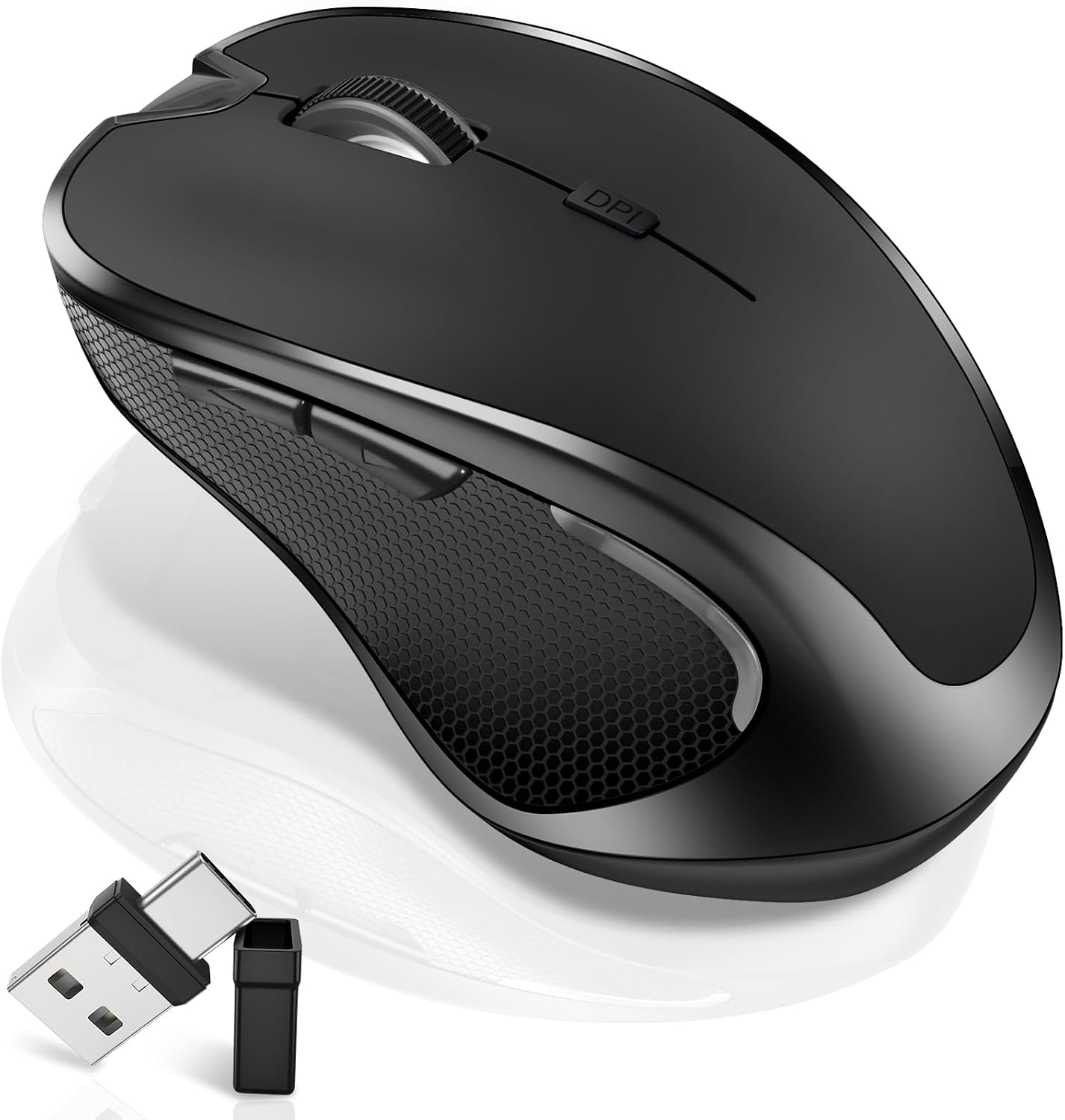 MOUSE BLUETOOTH INALÁMBRICO NORMDECOS PARA MACBOOK CON RECEPTOR USB-A Y USB-C, RECARGABLE, MODO JIGGLER - 1