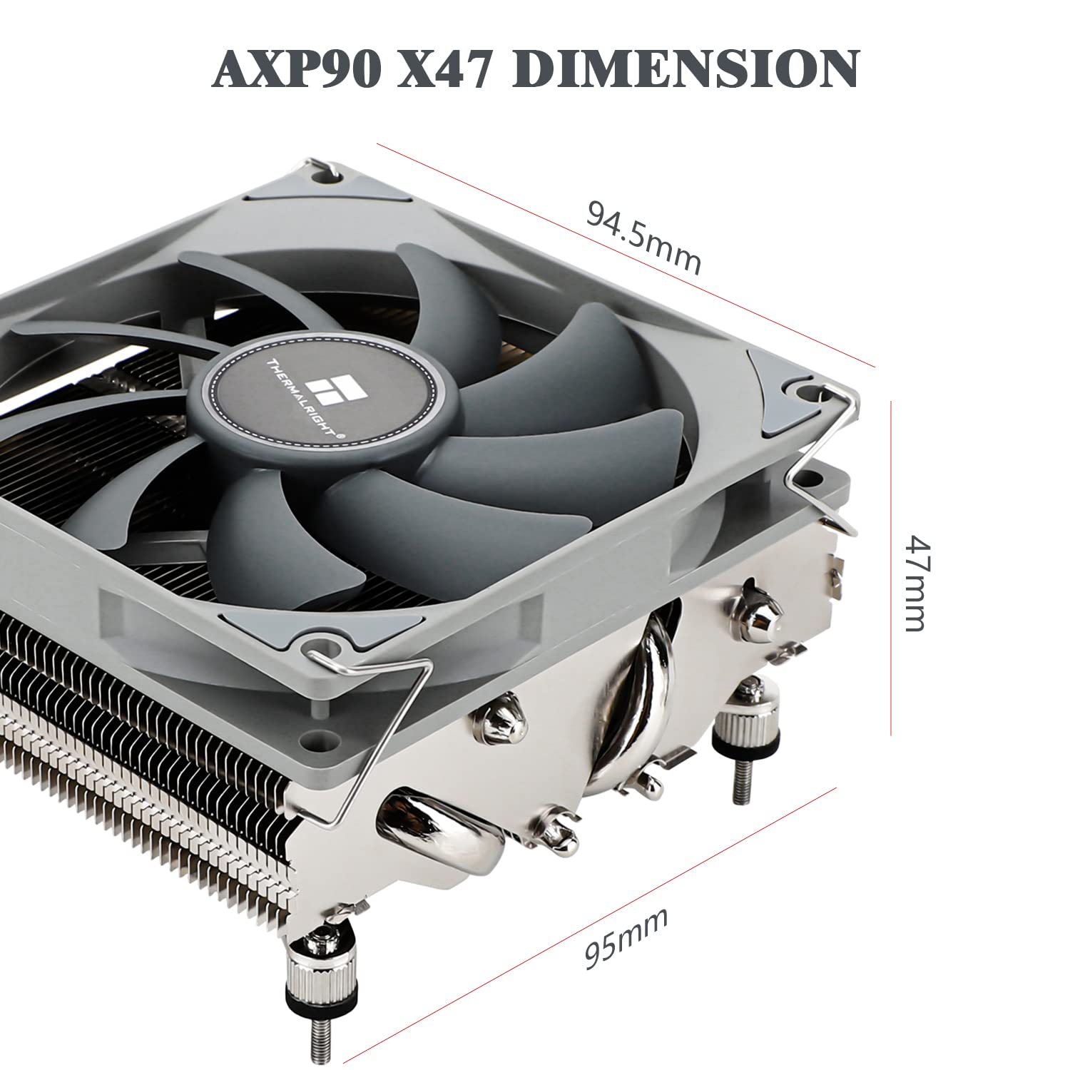 ENFRIADOR CPU THERMALRIGHT AXP90 X47 LOW PROFILE 47MM PARA AMD AM4 AM5 INTEL LGA1150 1151 1200 1700 - 5