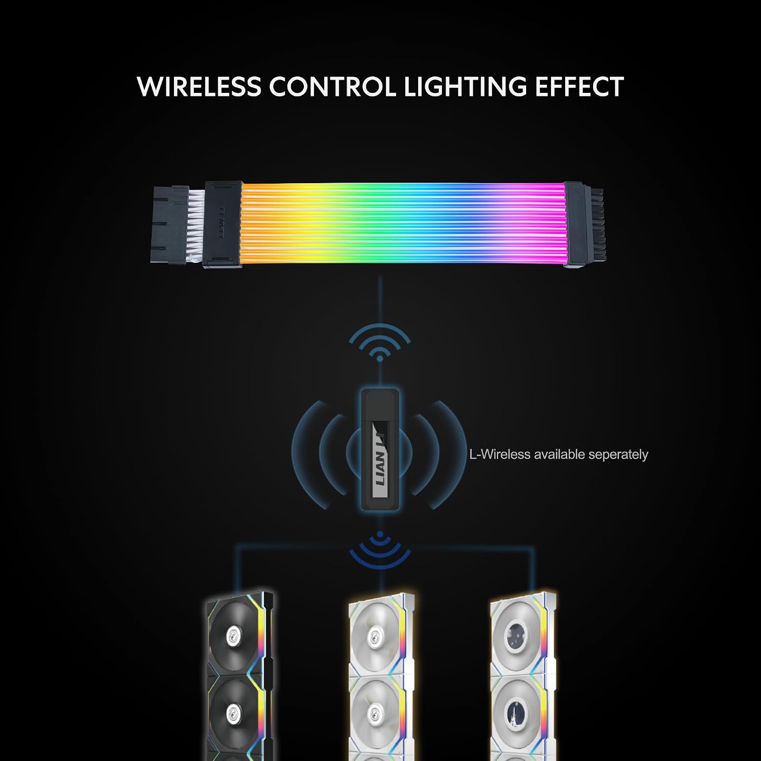 CABLE MOTHERBOARD LIAN LI STRIMER WIRELESS 24-PIN RGB SIN CONTROLADOR - 3