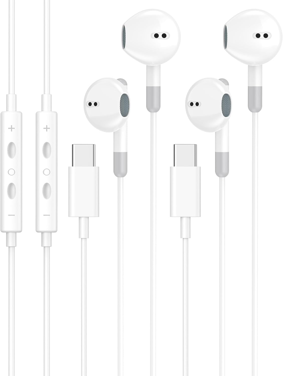 AUDÍFONOS CON CABLE USB C IIOZO 2 UNIDADES PARA IPHONE 15 16 17 18 - 1