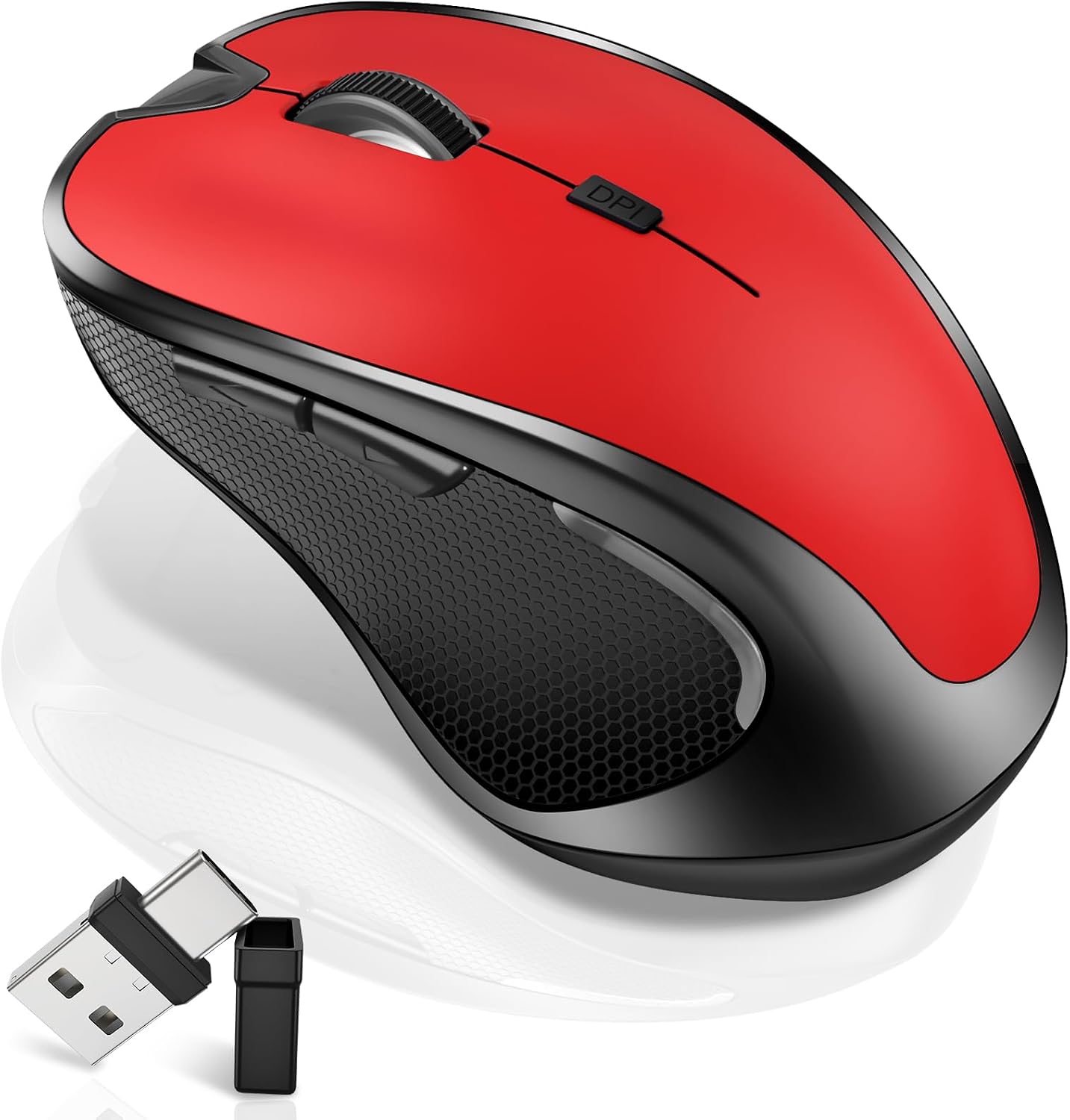 MOUSE BLUETOOTH INALÁMBRICO NORMDECOS PARA MACBOOK CON RECEPTOR USB-A Y USB-C, MODO JIGGLER Y DPI AJUSTABLE - 1