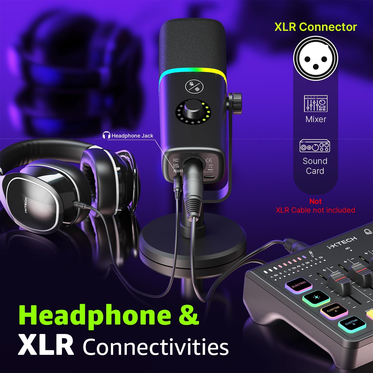 MICRÓFONO USB IXTECH GAMING CON CANCELACIÓN DE RUIDO Y LUCES RGB - 4