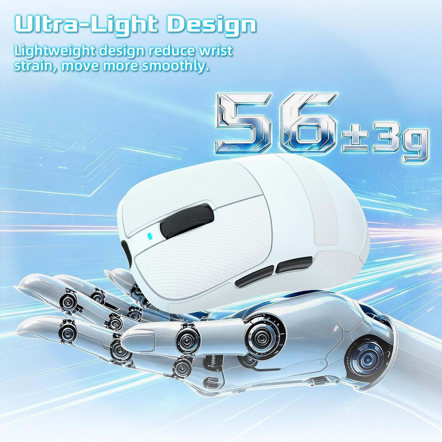 MOUSE INALÁMBRICO PARA GAMING MAMBASNAKE X ATTACK SHARK V2 AIR 60K DPI BLANCO - 5