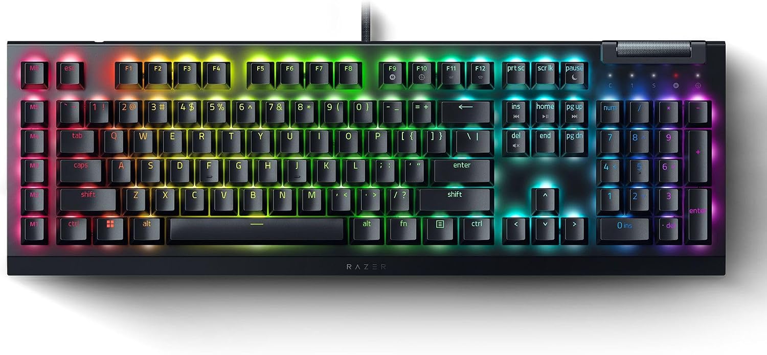 TECLADO MECÁNICO PARA GAMING RAZER BLACKWIDOW V4 X CON SWITCHES VERDES TÁCTILES Y CLICKY (RENOVADO) - 1