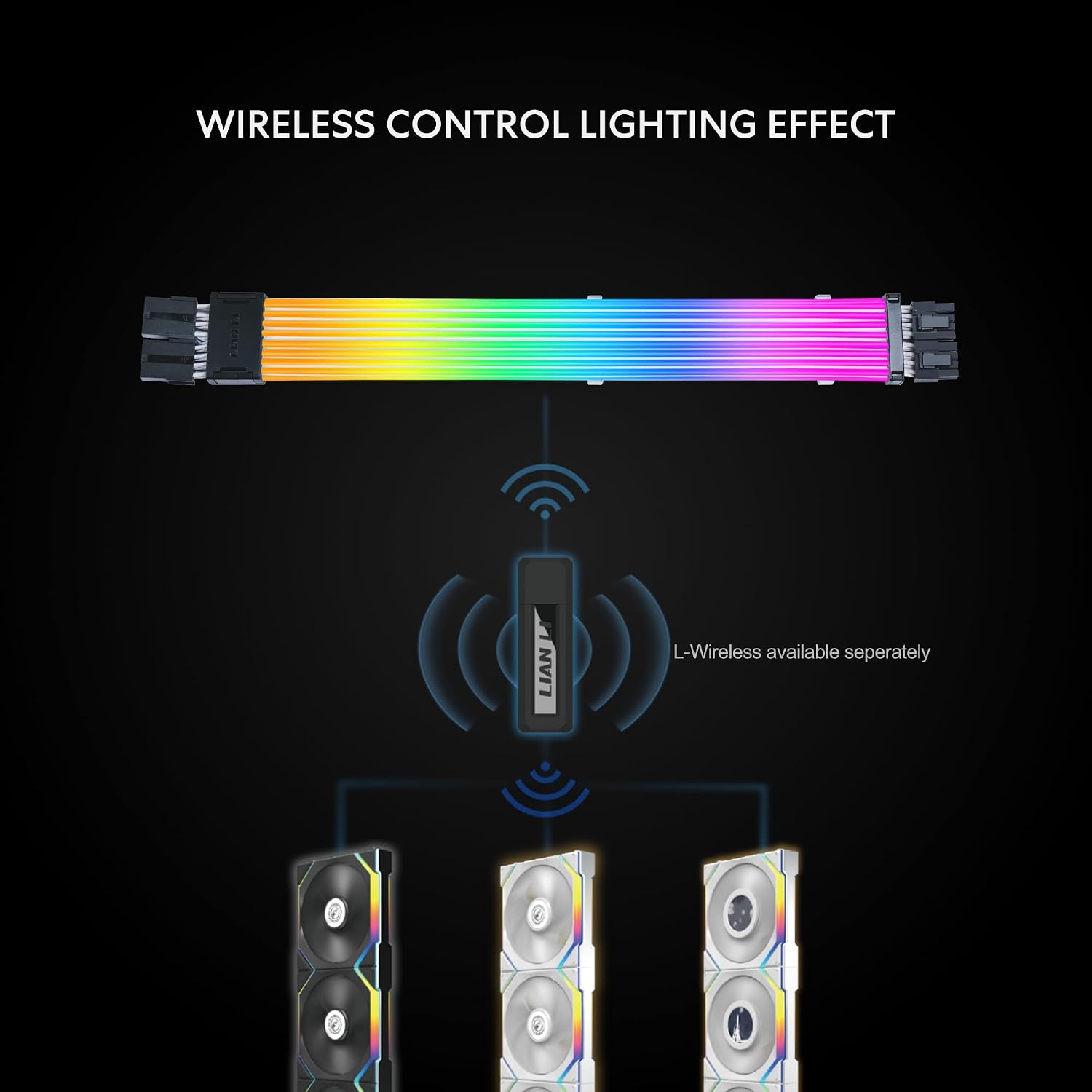 CABLE EXTENSOR DE PODER RGB INALÁMBRICO 8-PIN GPU LIAN LI STRIMER PW8-1W - 3
